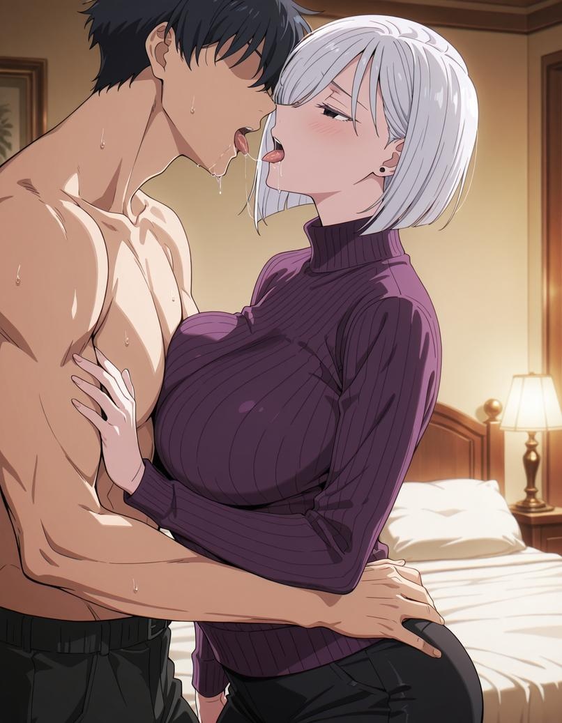 AI Generated Anime Girl - Fiona frost：金发巨乳多角色 学生兔女郎裸围裙透明薄纱 马赛克诱惑 41P
