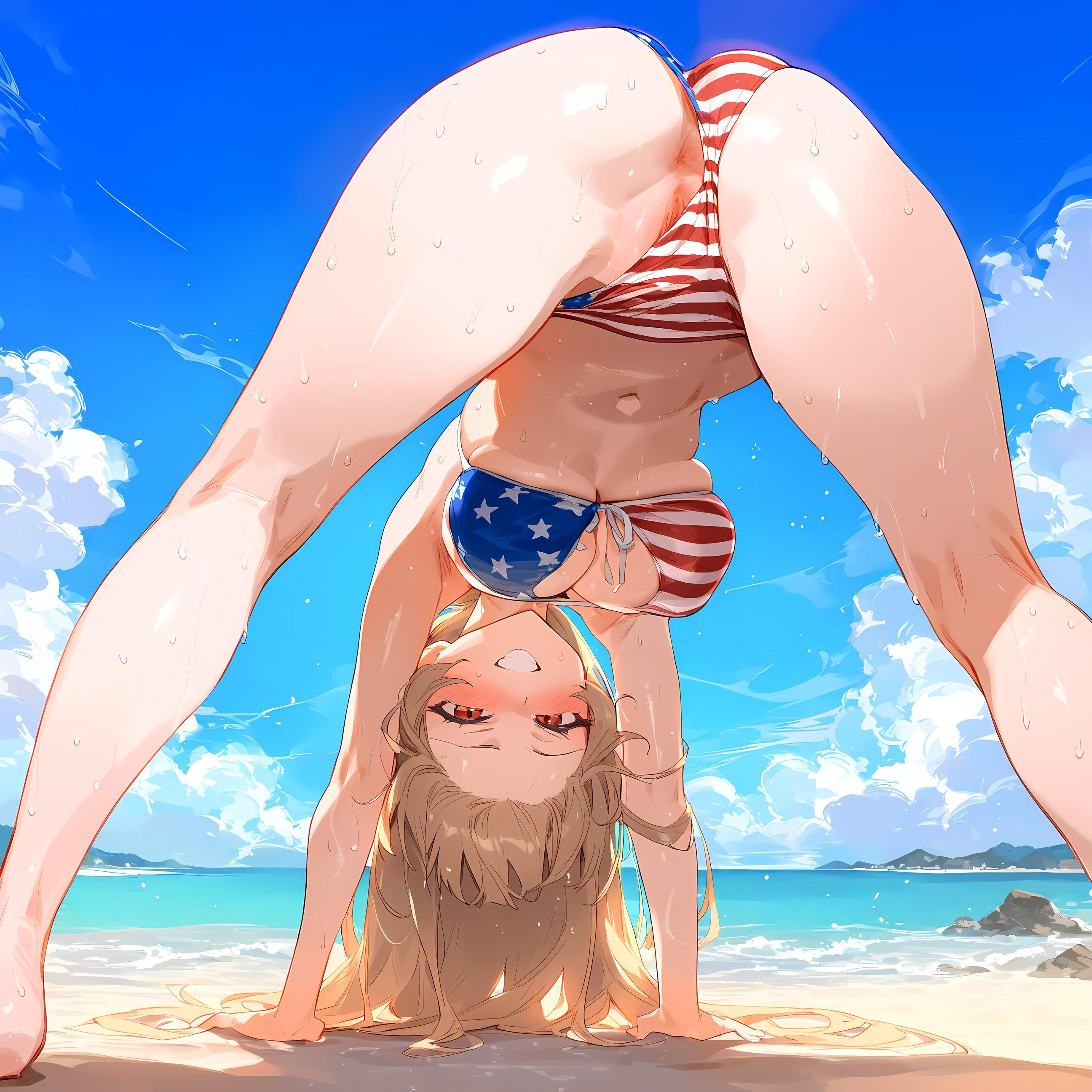 AI Generated Anime Girl - Furen：粉色长发巨乳多角色 学生护士女仆兔郎体操服皮衣透明裸围裙 开档诱惑 75P