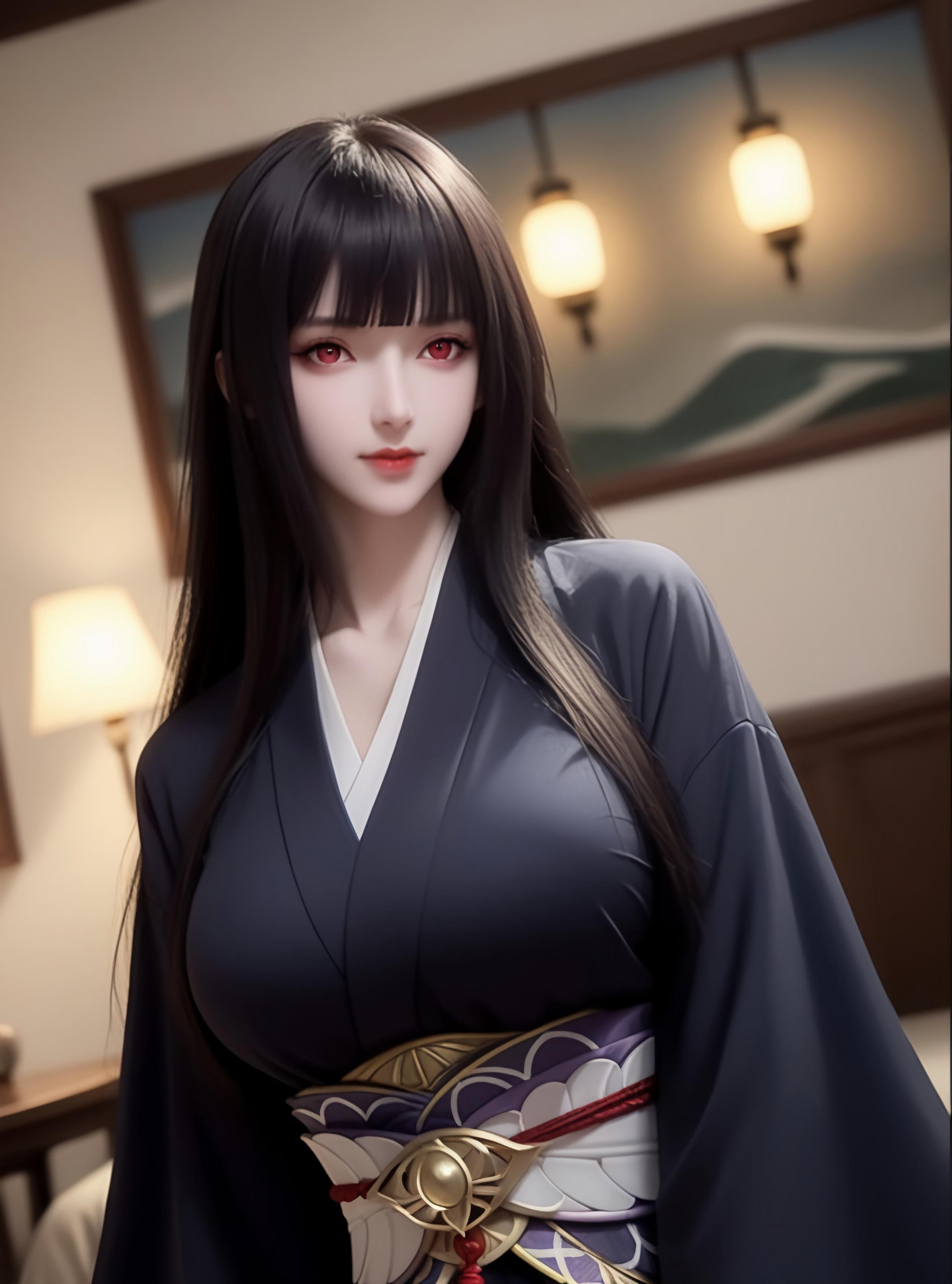 AI Generated Anime Girl - Glass：黑色短发巨乳多角色 学生护士女仆兔郎体操服皮衣透明裸围裙 开档诱惑 83P