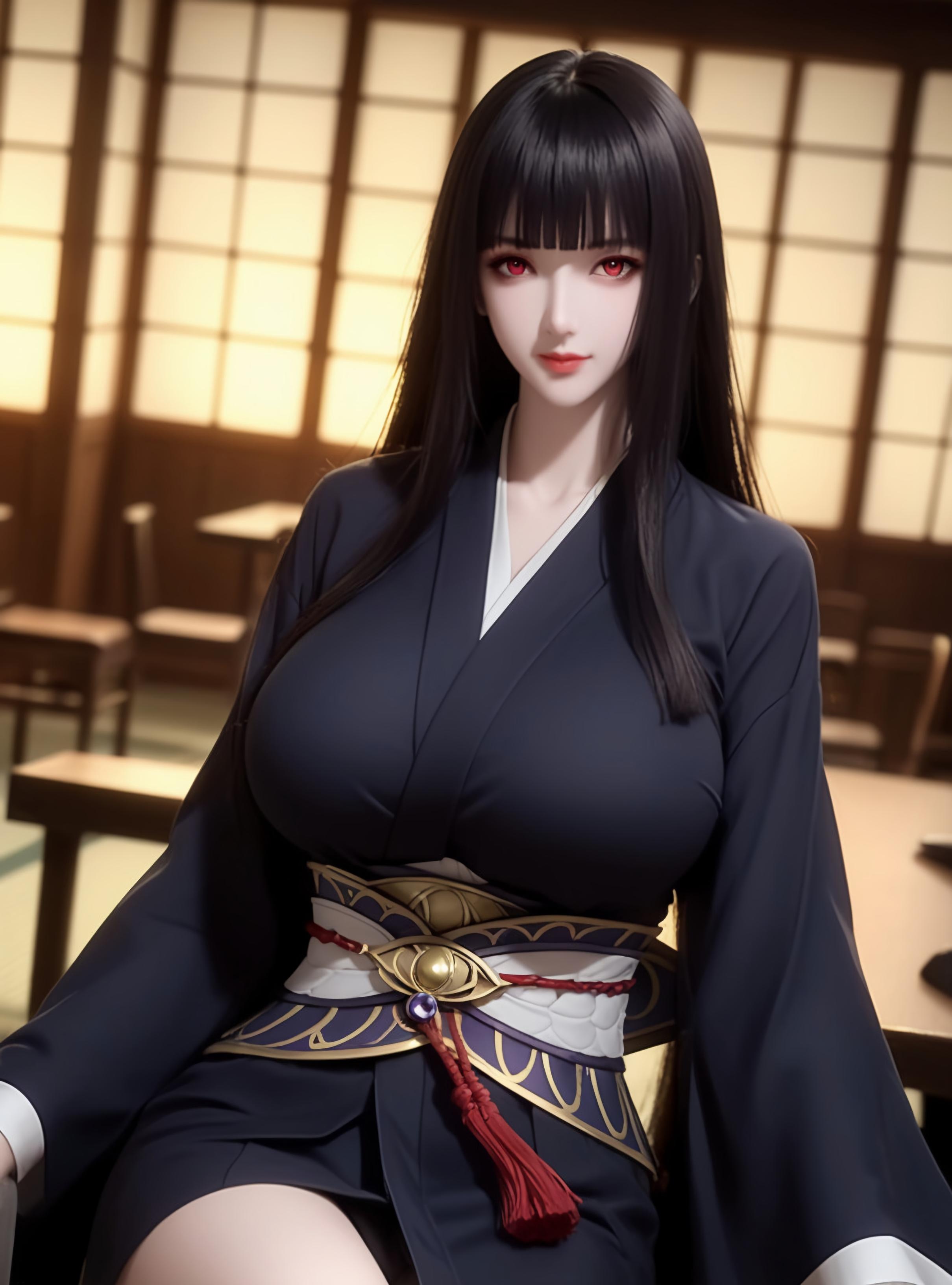 AI Generated Anime Girl - Glass：黑色短发巨乳多角色 学生护士女仆兔郎体操服皮衣透明裸围裙 开档诱惑 83P
