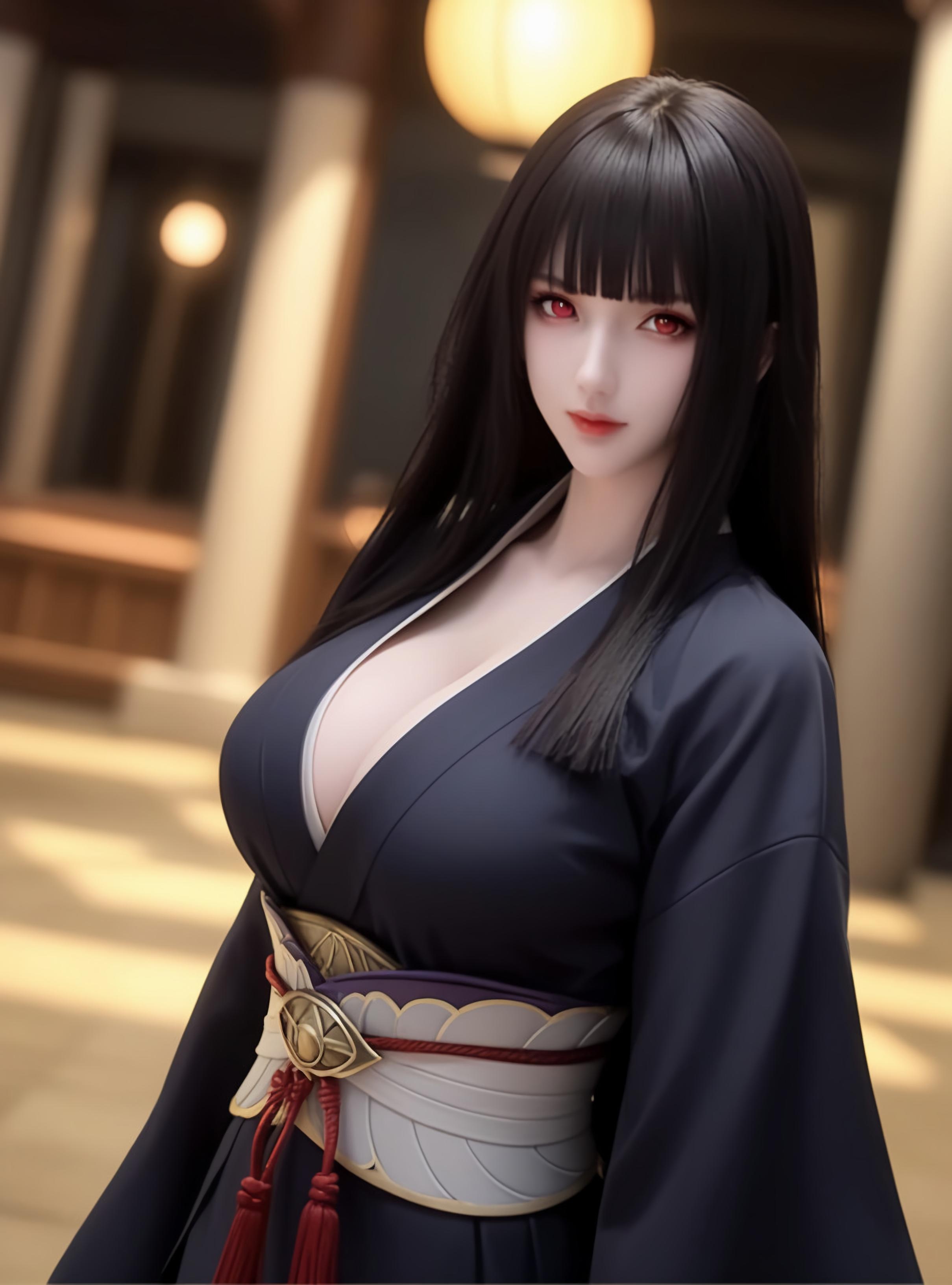 AI Generated Anime Girl - Glass：黑色短发巨乳多角色 学生护士女仆兔郎体操服皮衣透明裸围裙 开档诱惑 83P