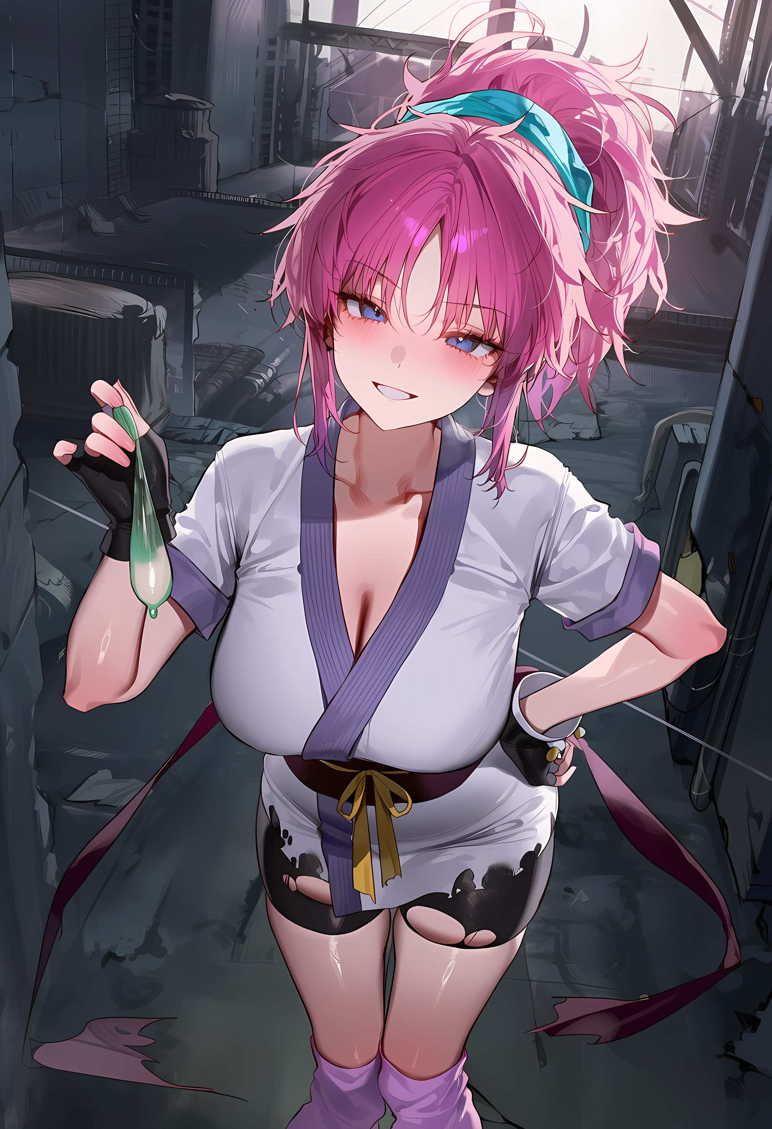 AI Generated Anime Girl - 玛奇·柯明：猎人×猎人紫发魅惑少女 低胸装诱惑撩人姿势 368P