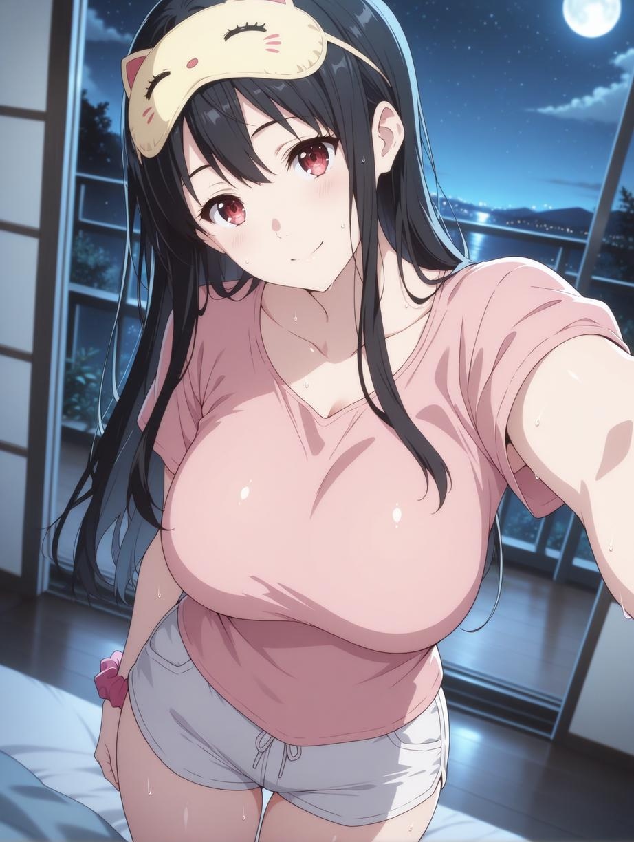 AI Generated Anime Girl - 名濑美月：境界的彼方湿身少女 白虎美胸在浴室中展现撩人姿势 53P