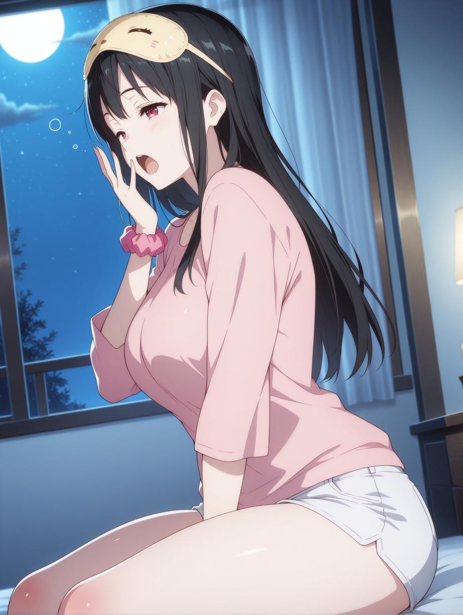 AI Generated Anime Girl - 名濑美月：境界的彼方湿身少女 白虎美胸在浴室中展现撩人姿势 53P