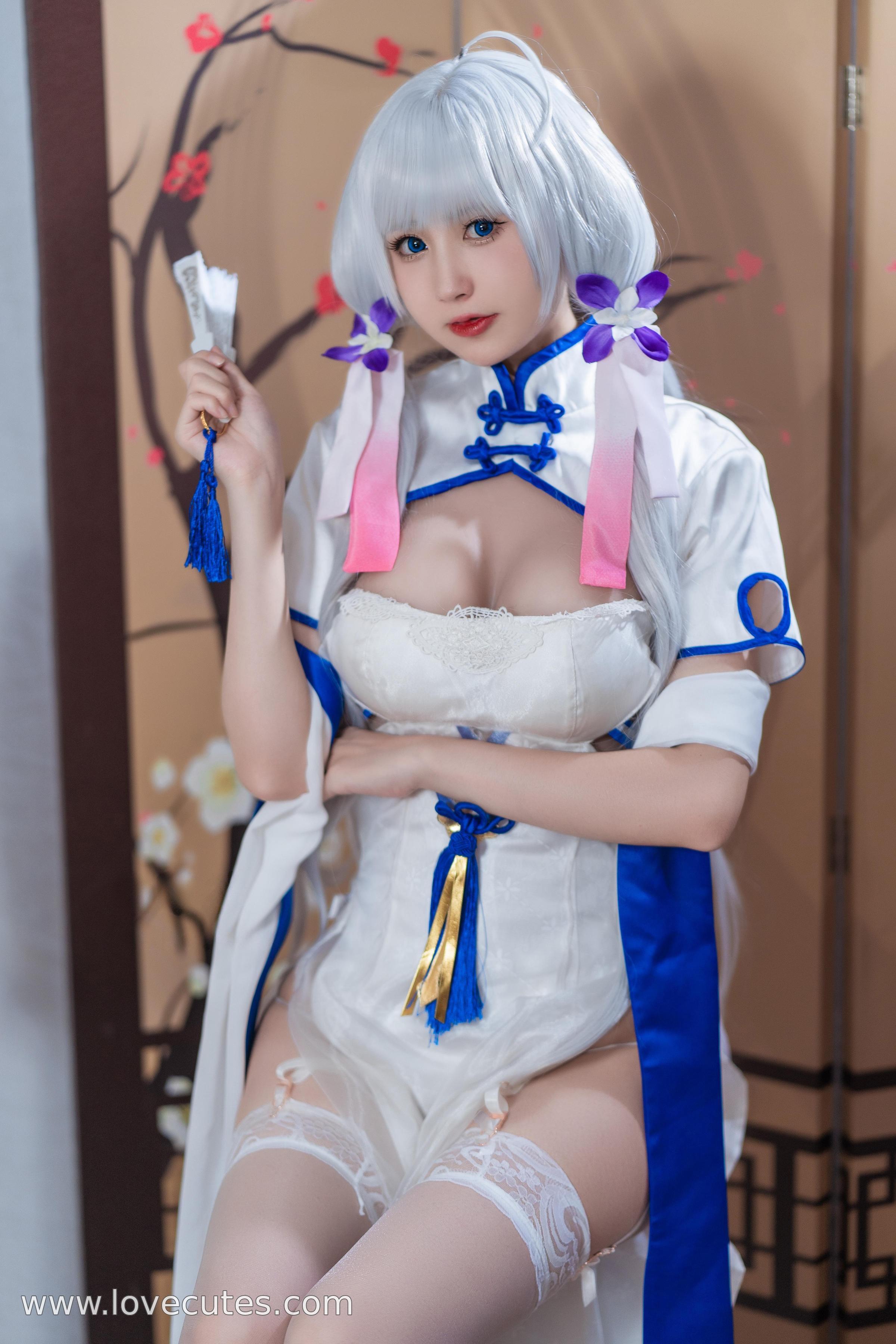 [cosplay] 西园寺南歌 - 碧蓝航线「光辉」旗袍造型：东方旗袍与舰娘角色融合 展现优雅与性感并存的视觉魅力 24P