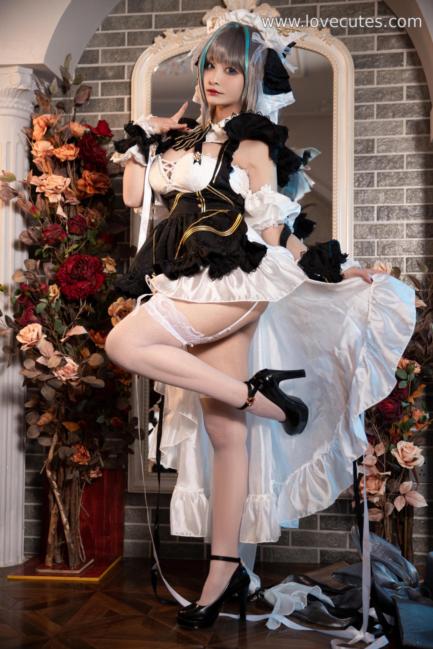 [cosplay] 洛璃 LoLiSAMA - cos 柴郡：真人写实碧蓝航线猫娘兽耳 撕裂服装白丝巨乳翘臀开档 极致诱惑无修正 67P