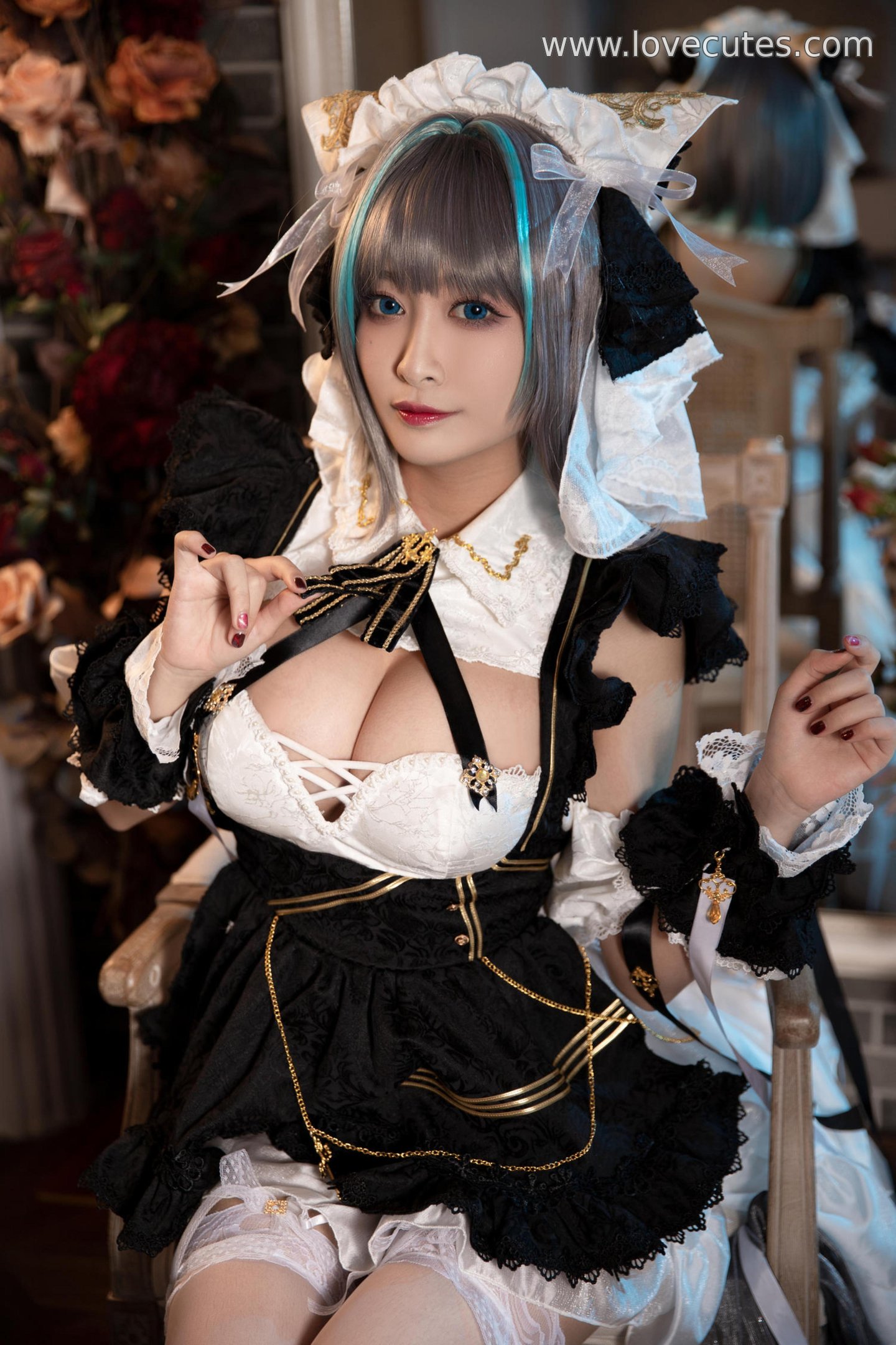 [cosplay] 洛璃 LoLiSAMA - cos 柴郡：真人写实碧蓝航线猫娘兽耳 撕裂服装白丝巨乳翘臀开档 极致诱惑无修正 67P