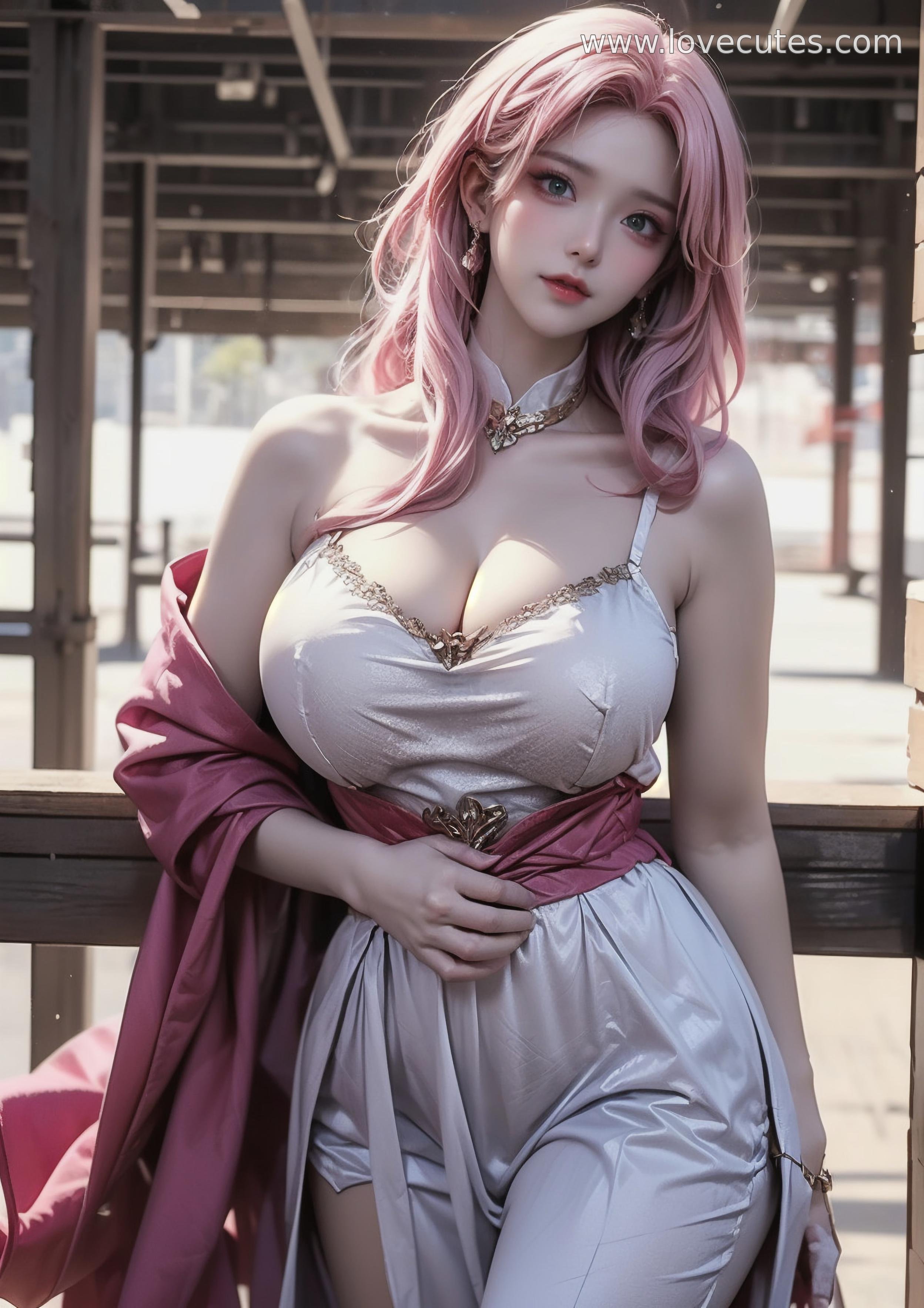 AI Generated Anime Girl - 萨勒芬妮：星之守护者白虎少女 湿身撩人姿势下展现极致诱惑 68P