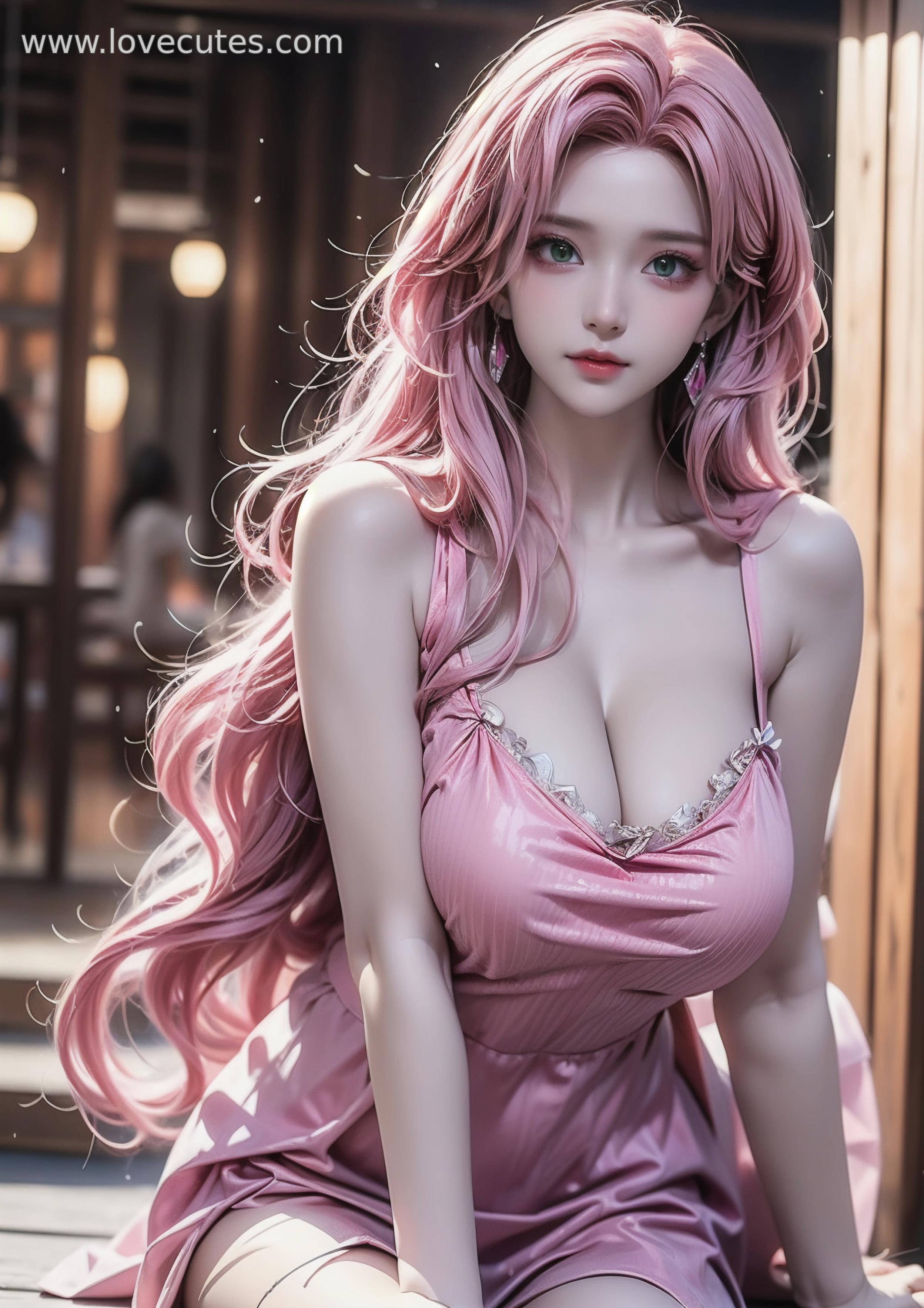 AI Generated Anime Girl - 萨勒芬妮：星之守护者白虎少女 湿身撩人姿势下展现极致诱惑 68P