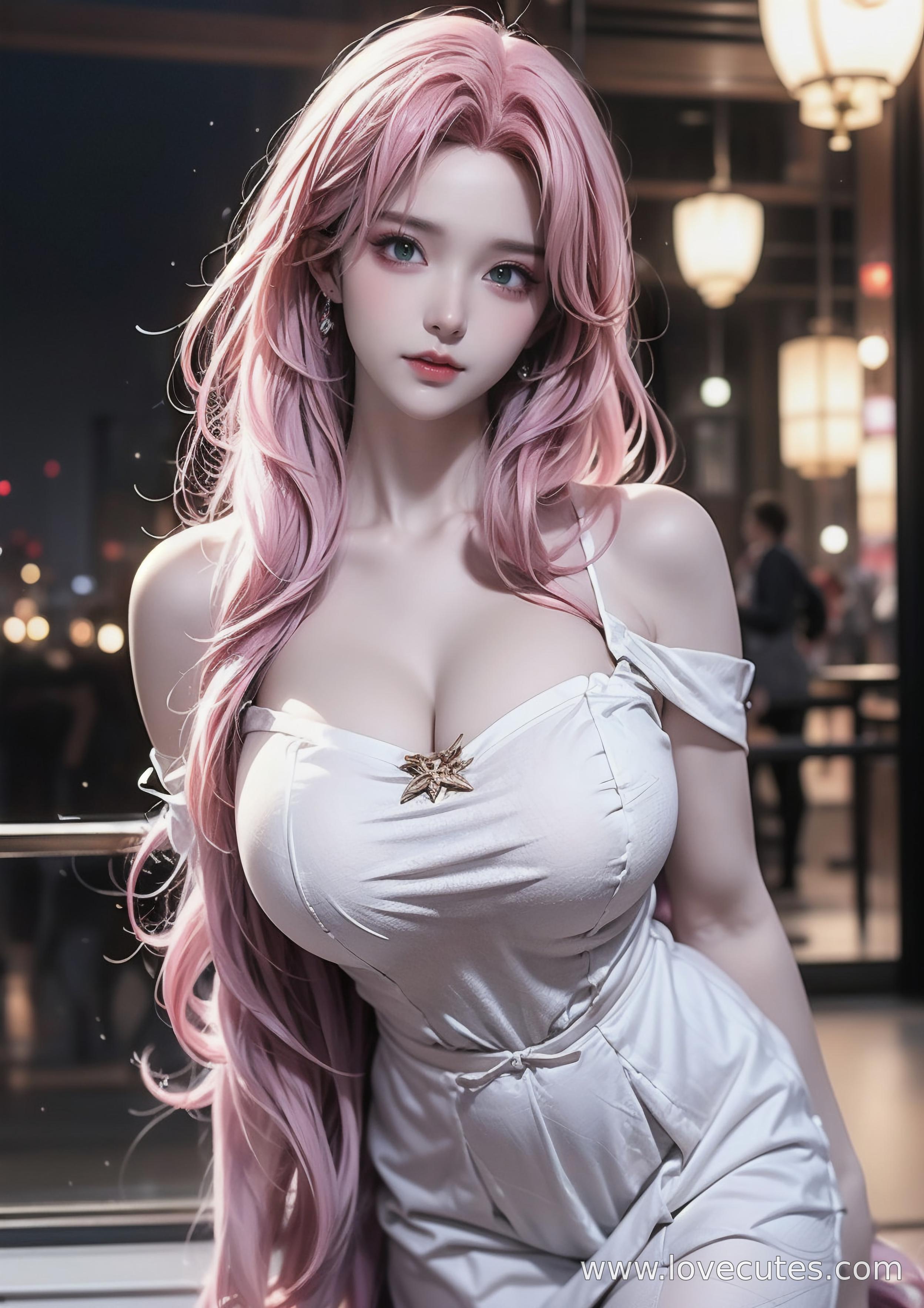 AI Generated Anime Girl - 萨勒芬妮：星之守护者白虎少女 湿身撩人姿势下展现极致诱惑 68P