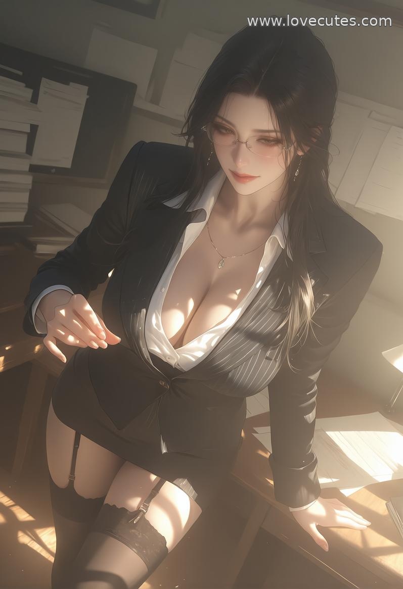 AI Generated Anime Girl - 轻熟风秘书：职场美女撩人姿势下美胸完美曲线展现极致诱惑 138P