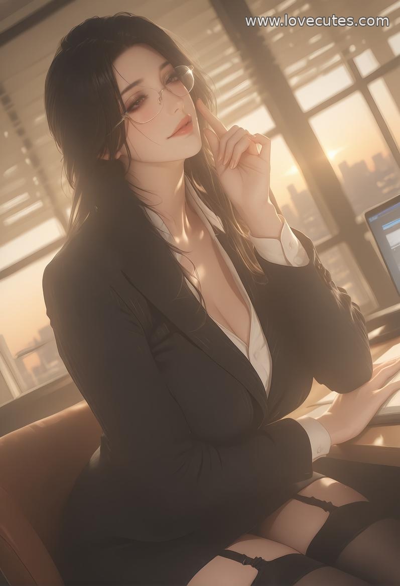 AI Generated Anime Girl - 轻熟风秘书：职场美女撩人姿势下美胸完美曲线展现极致诱惑 138P