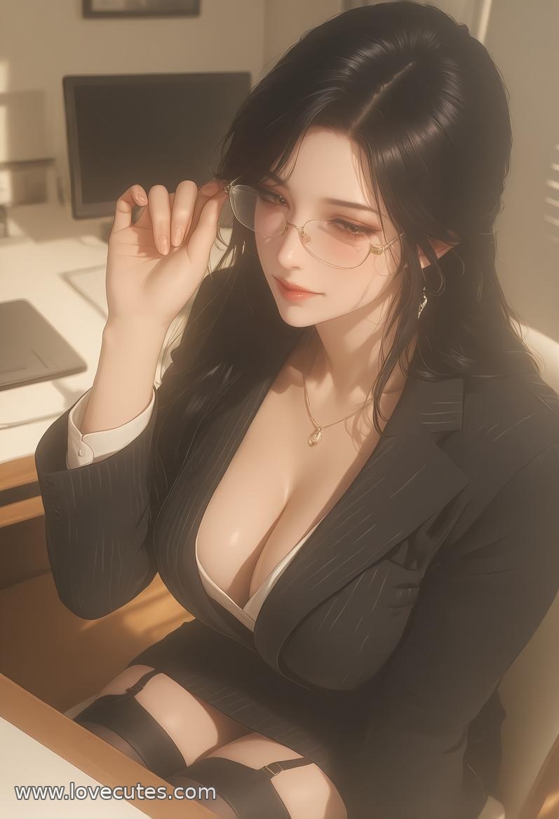 AI Generated Anime Girl - 轻熟风秘书：职场美女撩人姿势下美胸完美曲线展现极致诱惑 138P