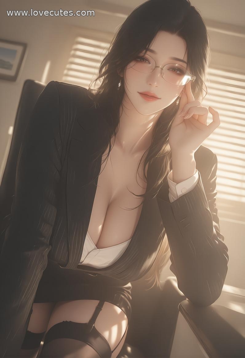 AI Generated Anime Girl - 轻熟风秘书：职场美女撩人姿势下美胸完美曲线展现极致诱惑 138P