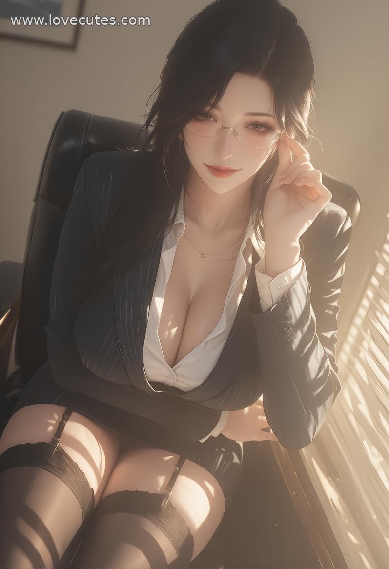 AI Generated Anime Girl - 轻熟风秘书：职场美女撩人姿势下美胸完美曲线展现极致诱惑 138P