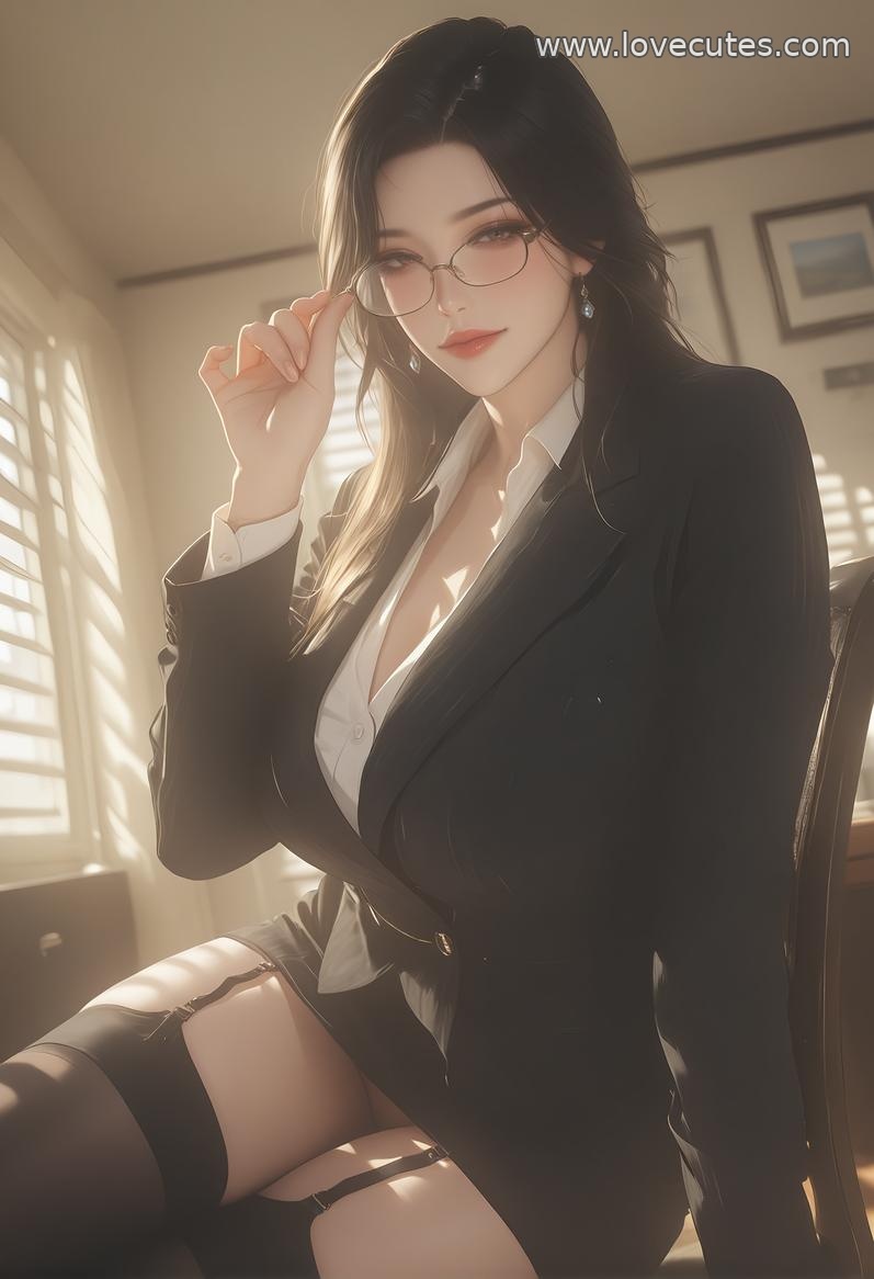 AI Generated Anime Girl - 轻熟风秘书：职场美女撩人姿势下美胸完美曲线展现极致诱惑 138P
