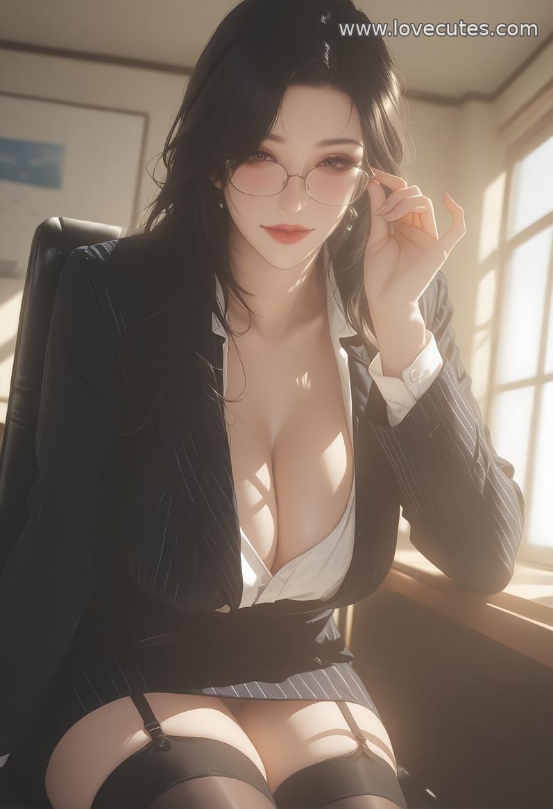 AI Generated Anime Girl - 轻熟风秘书：职场美女撩人姿势下美胸完美曲线展现极致诱惑 138P