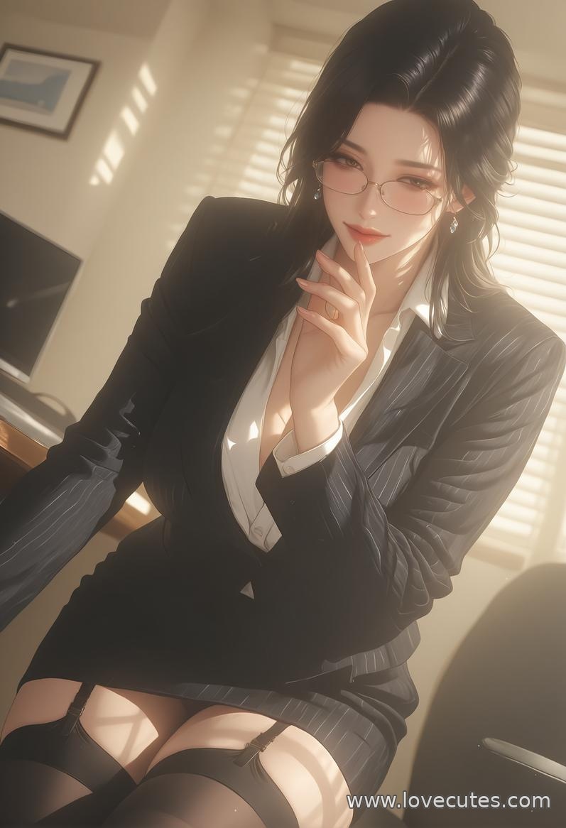 AI Generated Anime Girl - 轻熟风秘书：职场美女撩人姿势下美胸完美曲线展现极致诱惑 138P