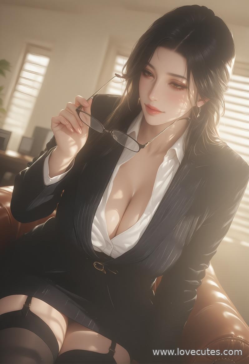 AI Generated Anime Girl - 轻熟风秘书：职场美女撩人姿势下美胸完美曲线展现极致诱惑 138P