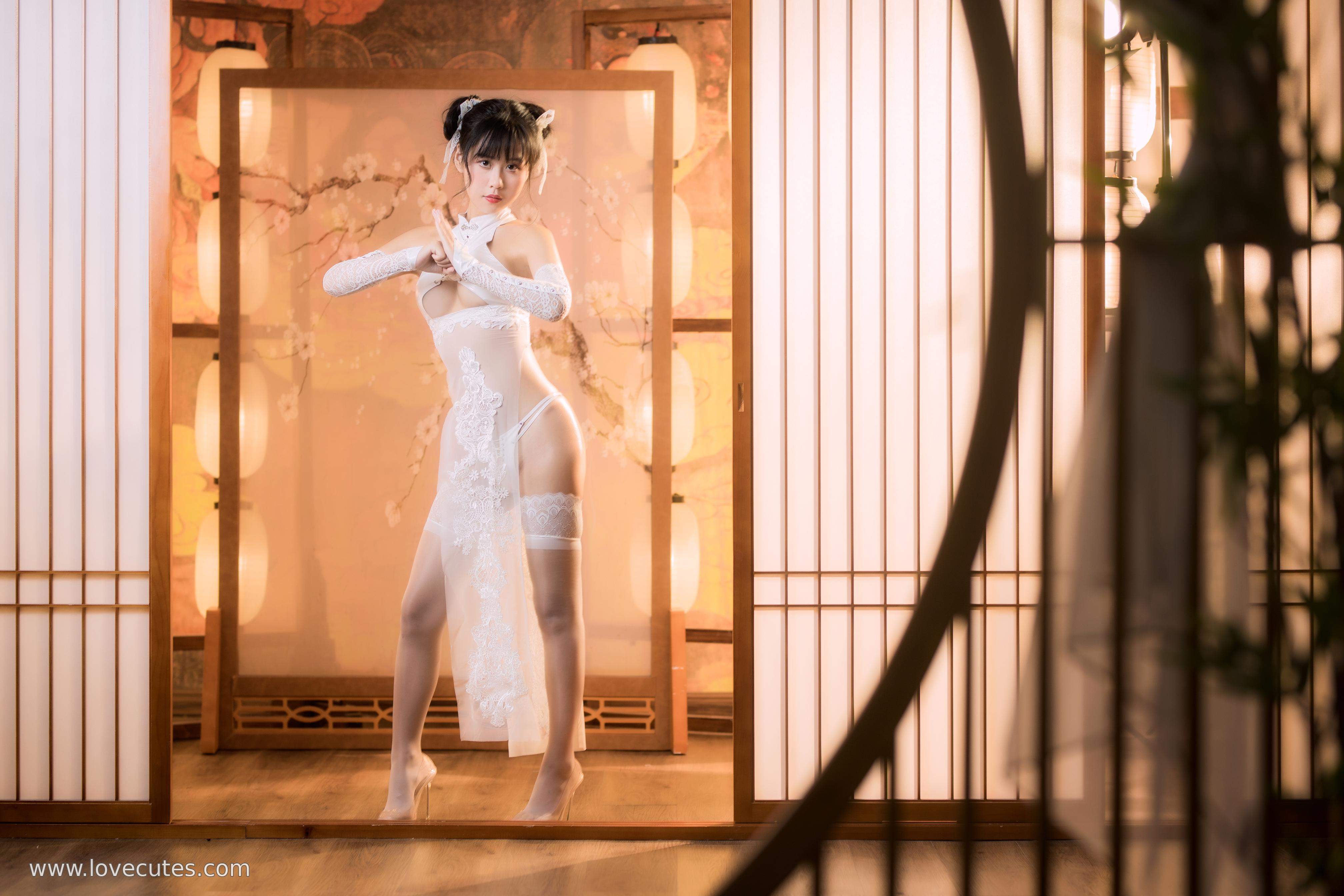 Cosplay] Mengyao0 - Miyan: An Original Look of High Heels and Lace Stockings, Cold and Sexy Expression in a Smoky Atmosphere 30P