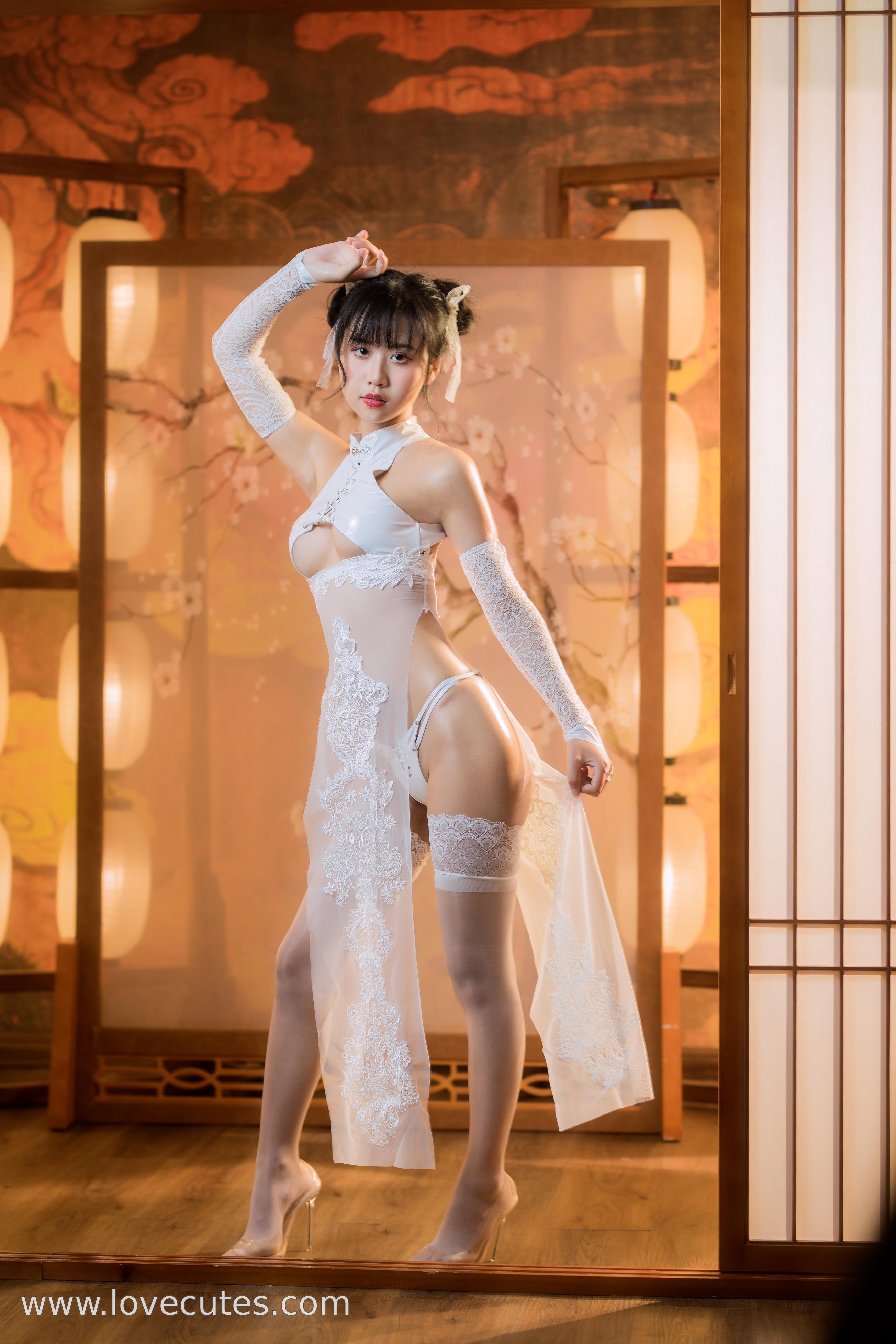 Cosplay] Mengyao0 - Miyan: An Original Look of High Heels and Lace Stockings, Cold and Sexy Expression in a Smoky Atmosphere 30P