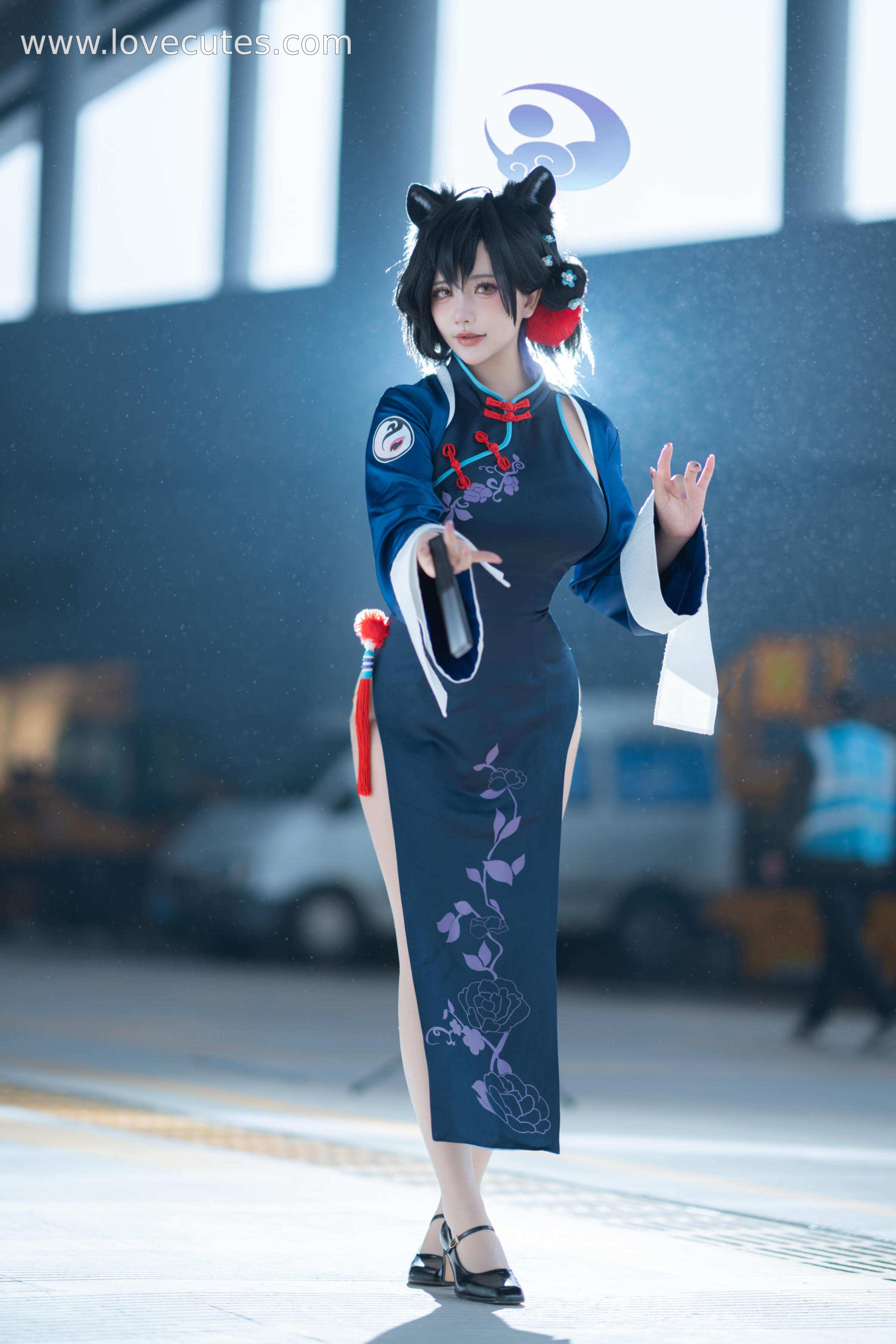 [cosplay] 是一只熊仔吗 - 漆原辉夜：国风旗袍+古装氛围 眼神和姿态很撩人 细节质感在线 55P