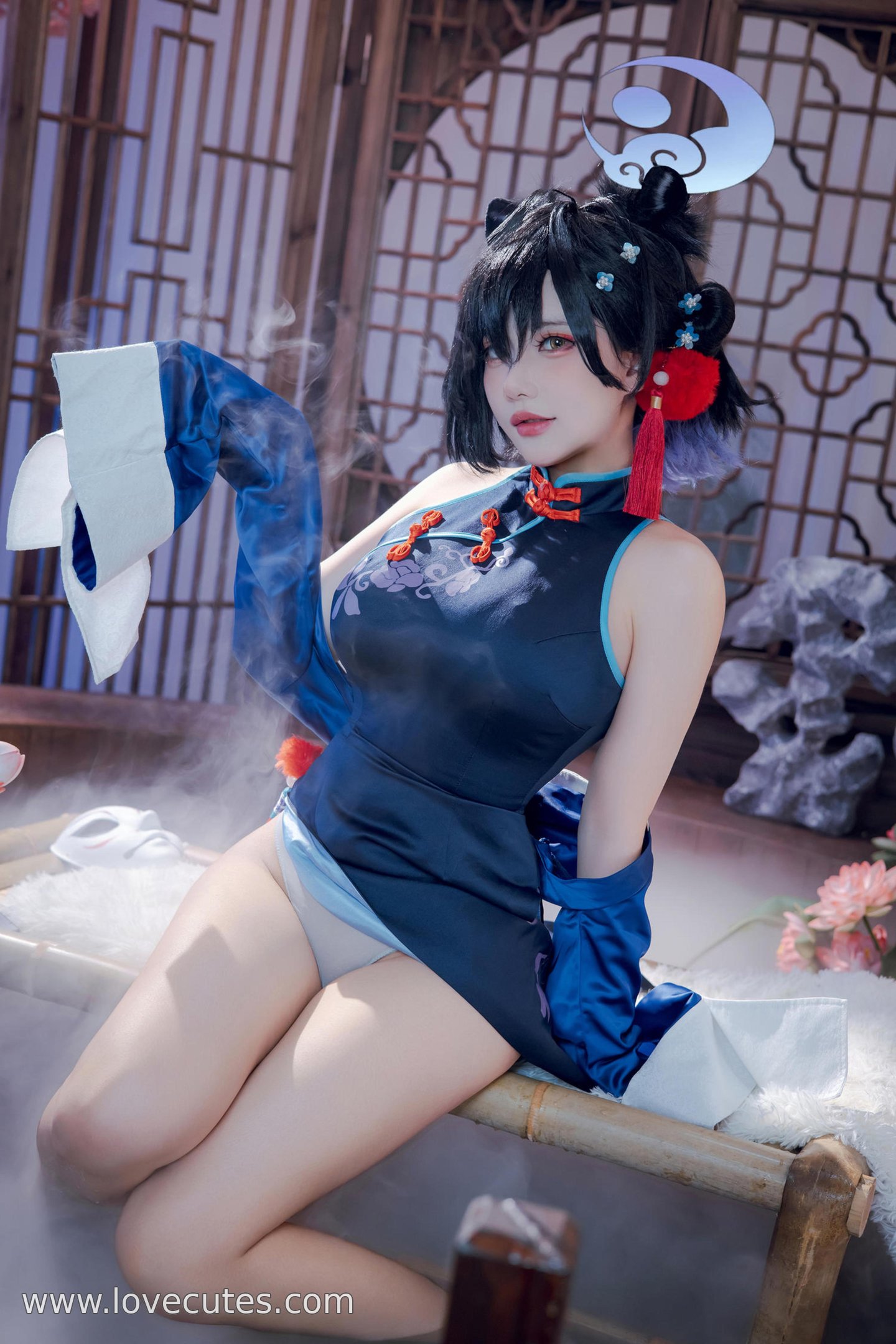 [cosplay] 是一只熊仔吗 - 漆原辉夜：国风旗袍+古装氛围 眼神和姿态很撩人 细节质感在线 55P