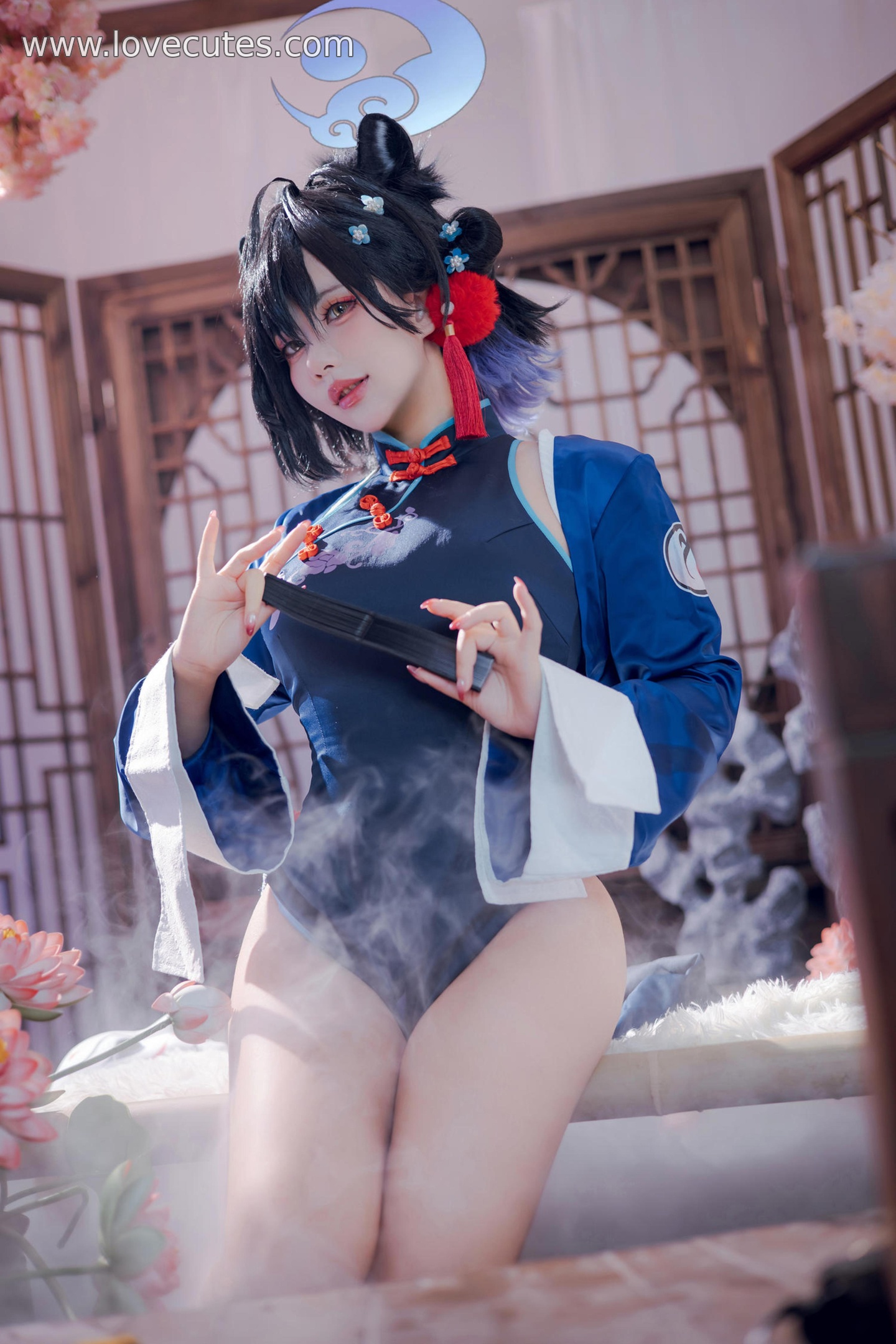 [cosplay] 是一只熊仔吗 - 漆原辉夜：国风旗袍+古装氛围 眼神和姿态很撩人 细节质感在线 55P