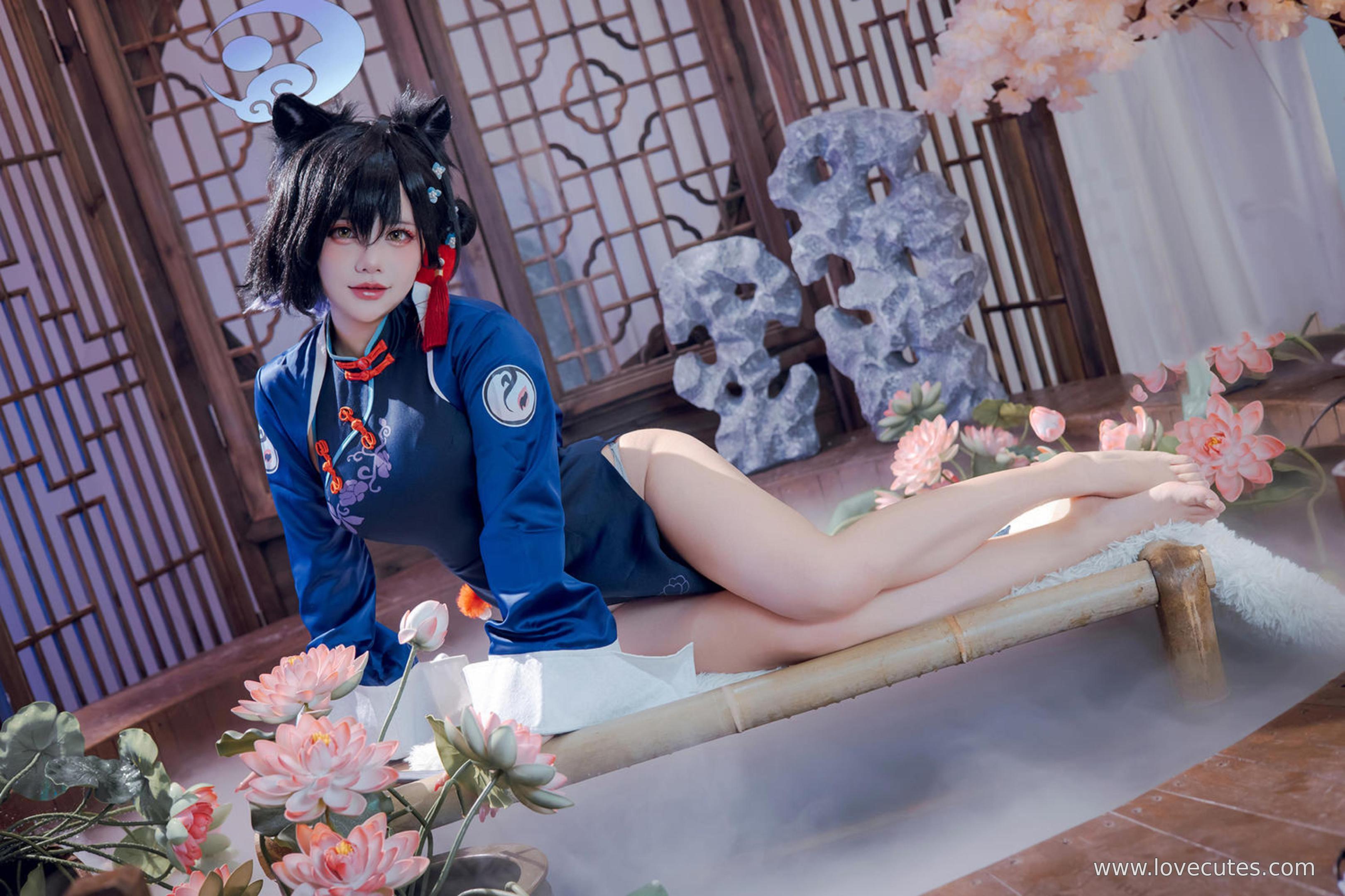 [cosplay] 是一只熊仔吗 - 漆原辉夜：国风旗袍+古装氛围 眼神和姿态很撩人 细节质感在线 55P