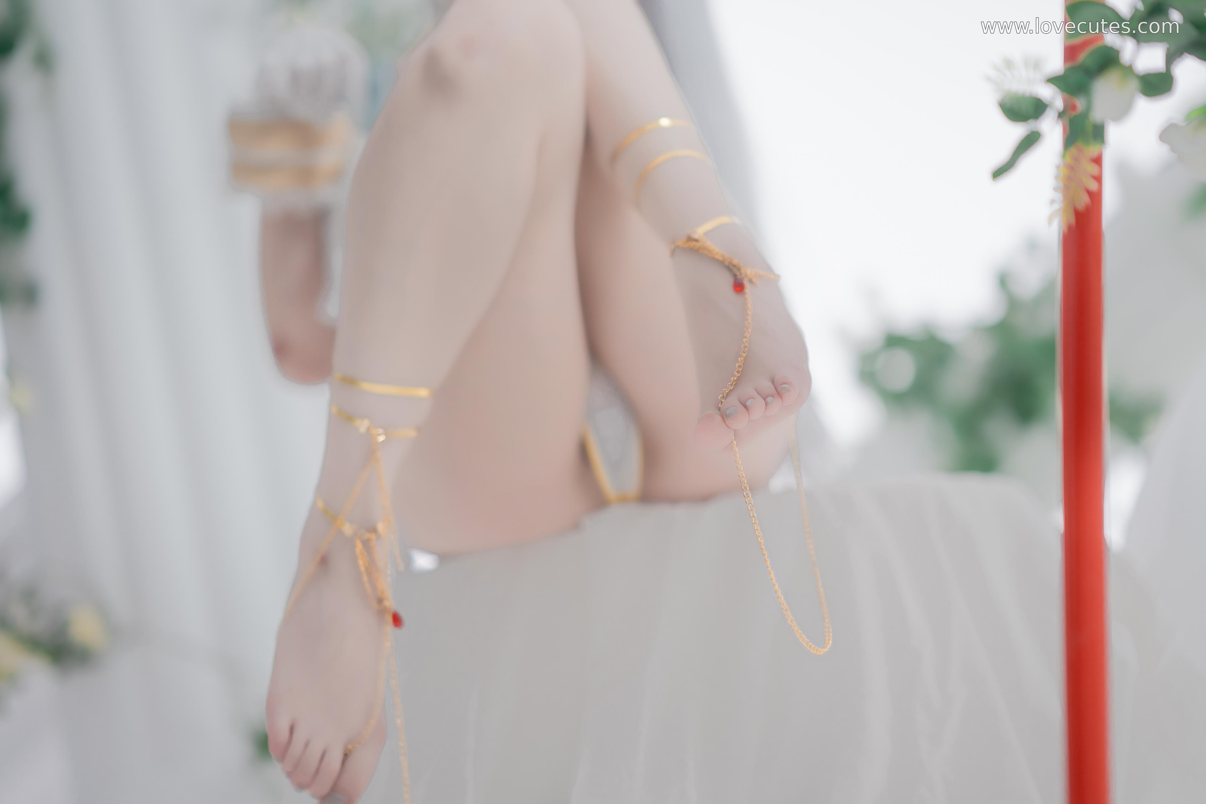 [写真] 纸悦Etsu_ko - 真愛特寫：古裝白紗的柔光氛圍，玉足特寫引人注目，美腿線條更是出彩 31P