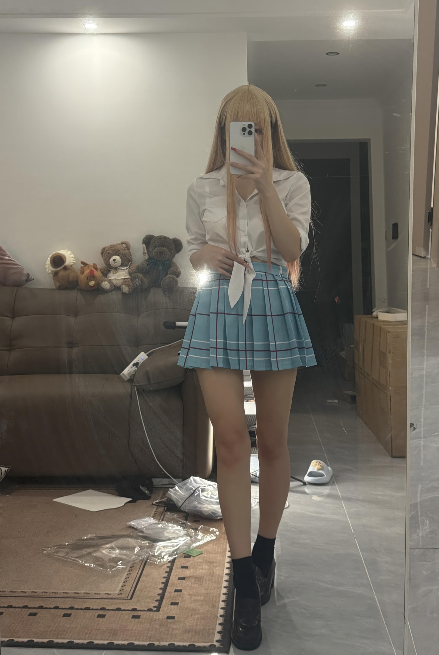 [cosplay] 九言 - 喜多川海梦：JK制服与内衣造型切换 甜辣还原度在线 美乳曲线很吸睛 58P5V