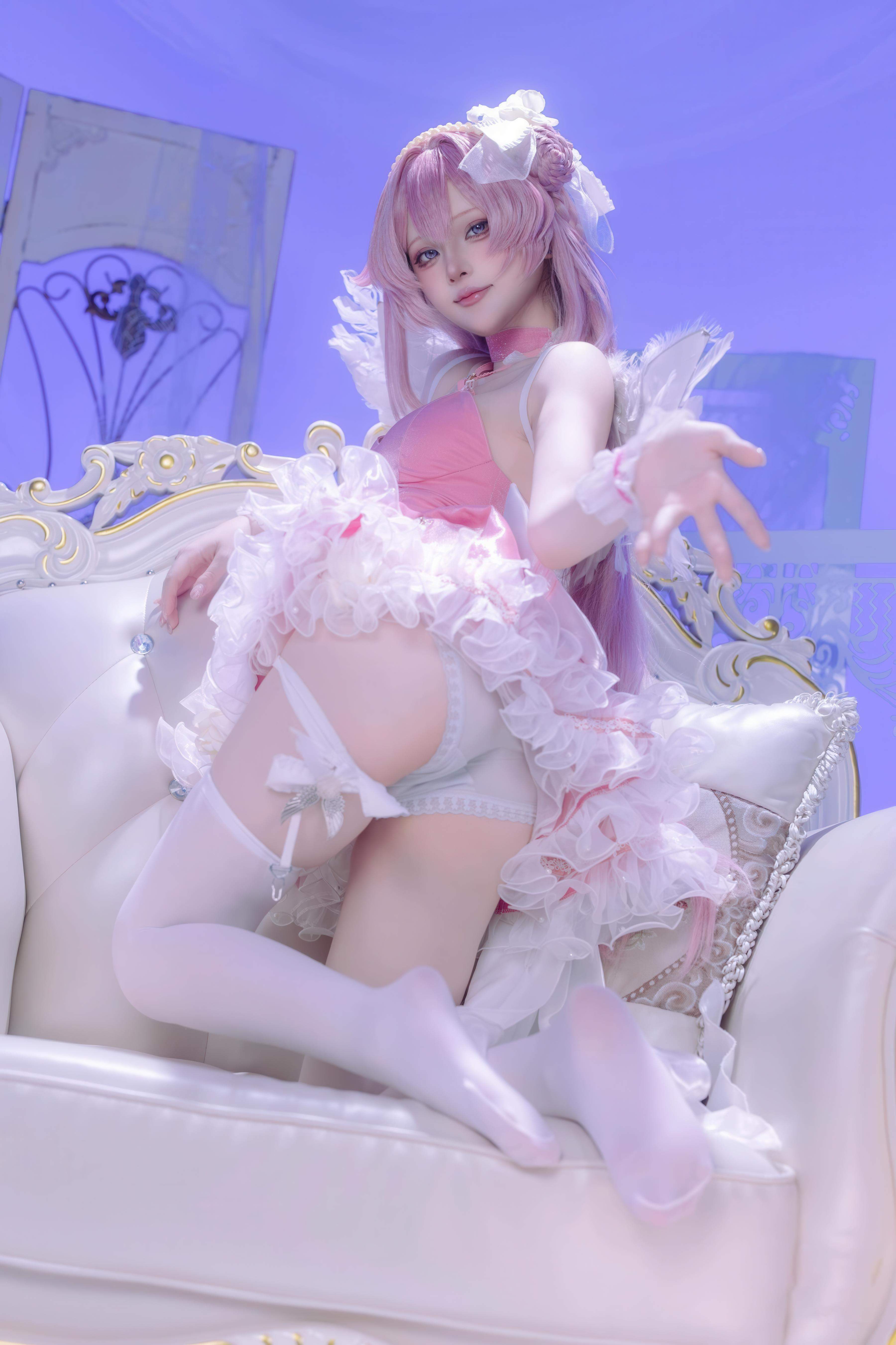 [cosplay] 屿鱼 - 桃乐丝·黎明派对：派对氛围下的角色还原 白丝少女感很抓眼 63P