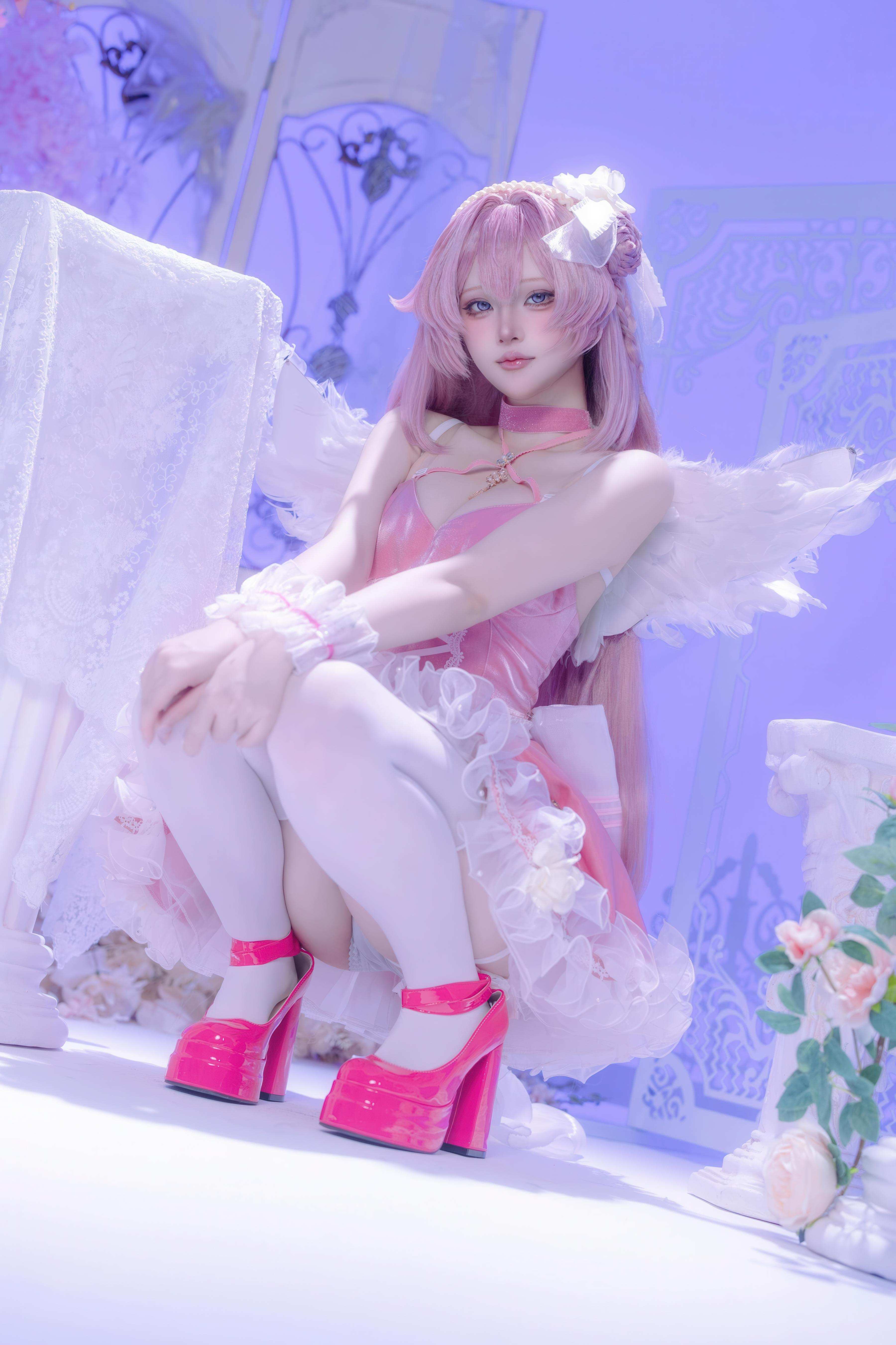 [cosplay] 屿鱼 - 桃乐丝·黎明派对：派对氛围下的角色还原 白丝少女感很抓眼 63P