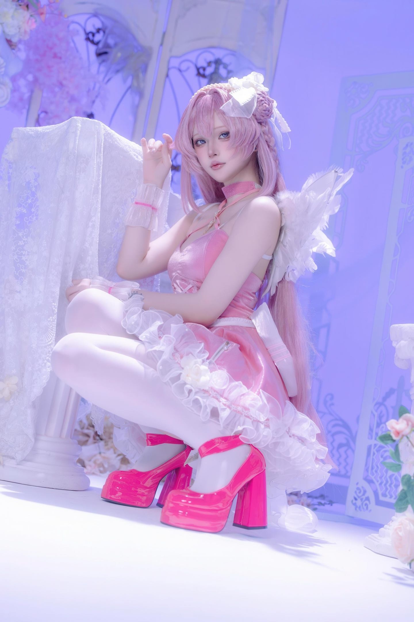 [cosplay] 屿鱼 - 桃乐丝·黎明派对：派对氛围下的角色还原 白丝少女感很抓眼 63P