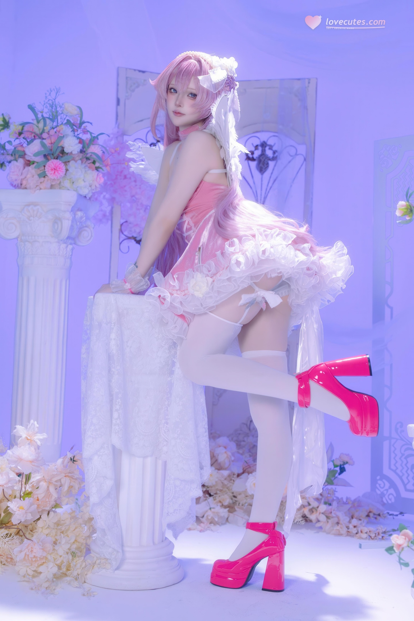 [cosplay] 屿鱼 - 桃乐丝·黎明派对：派对氛围下的角色还原 白丝少女感很抓眼 63P