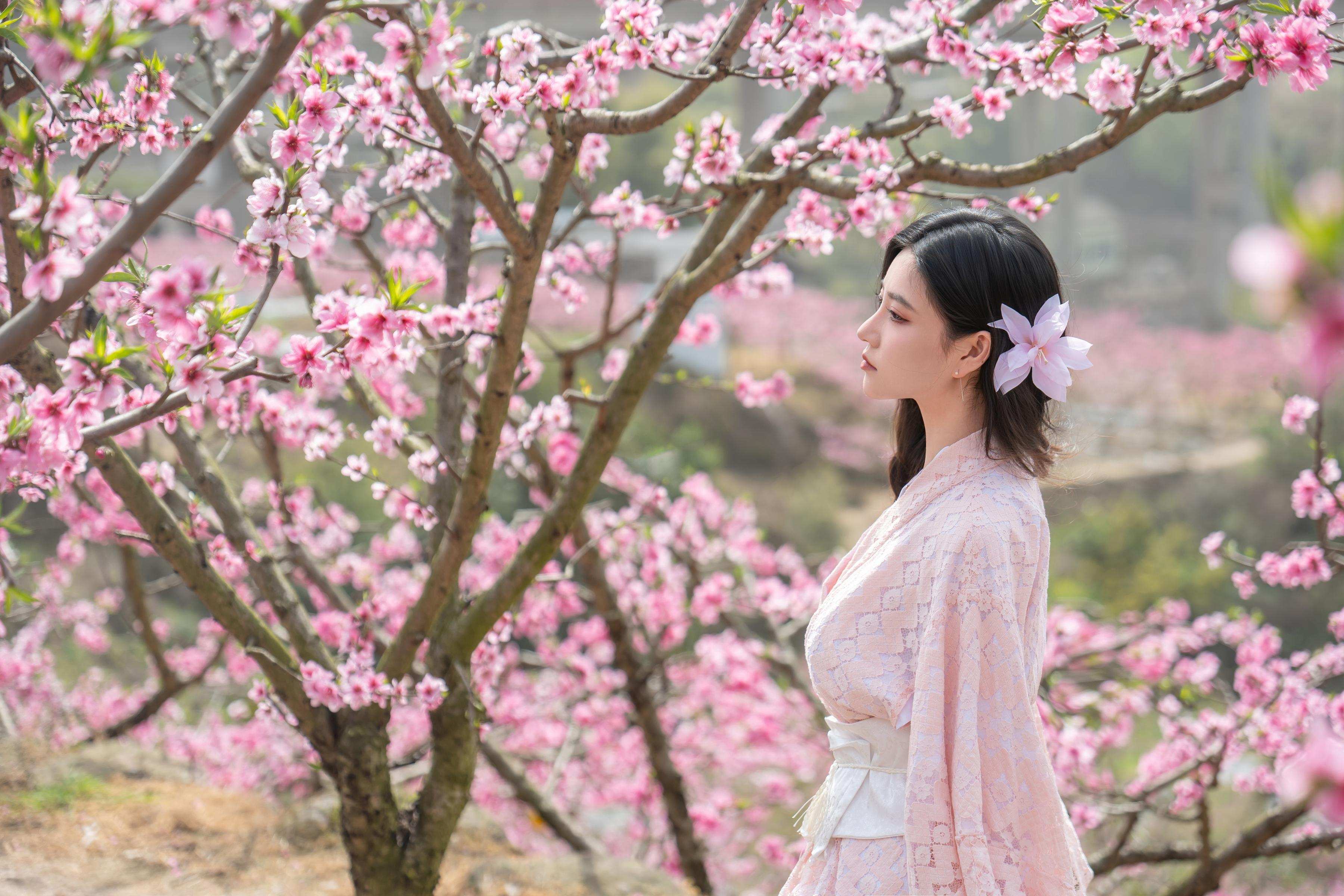 [私房] 年年Nnian - 漫花：樱花古风外景与和风私房交织 柔美氛围下的大尺度呈现 86P