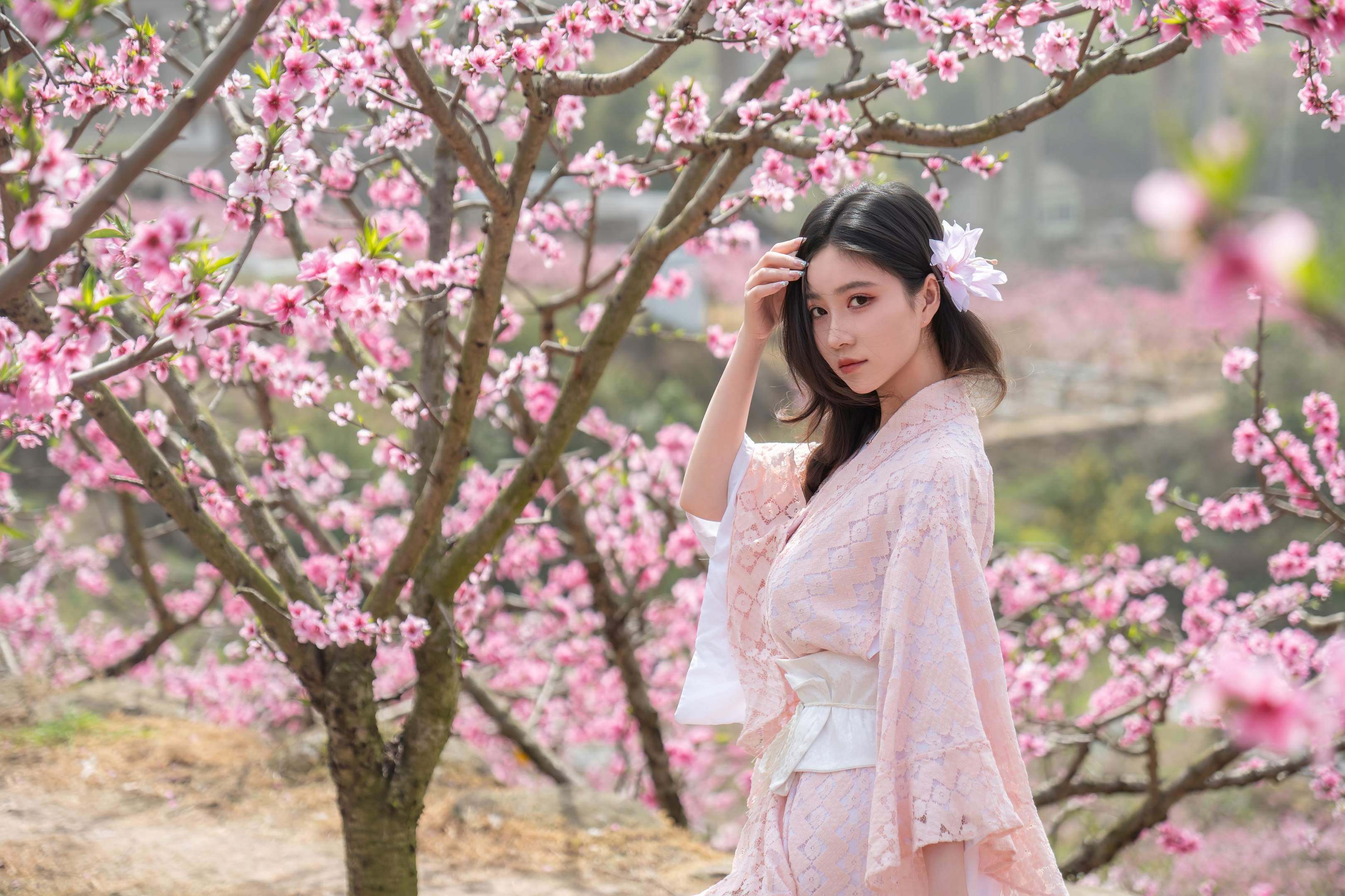 [私房] 年年Nnian - 漫花：樱花古风外景与和风私房交织 柔美氛围下的大尺度呈现 86P
