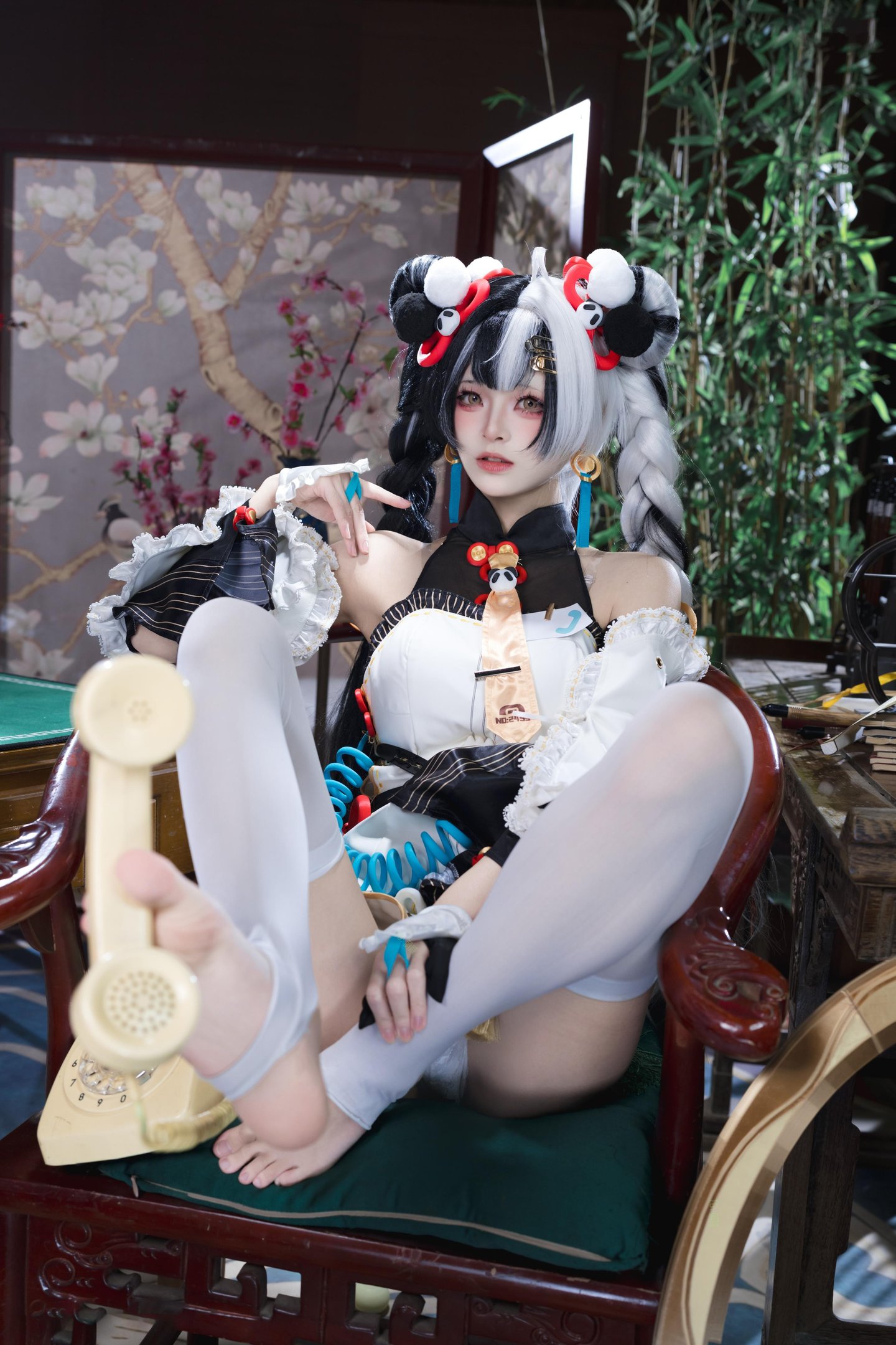 [cosplay] 九柒喵 - 琉音：白丝美腿露肩爆乳 东方风古韵 41P