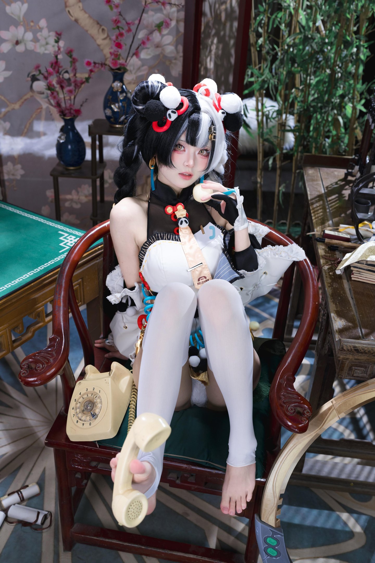 [cosplay] 九柒喵 - 琉音：白丝美腿露肩爆乳 东方风古韵 41P