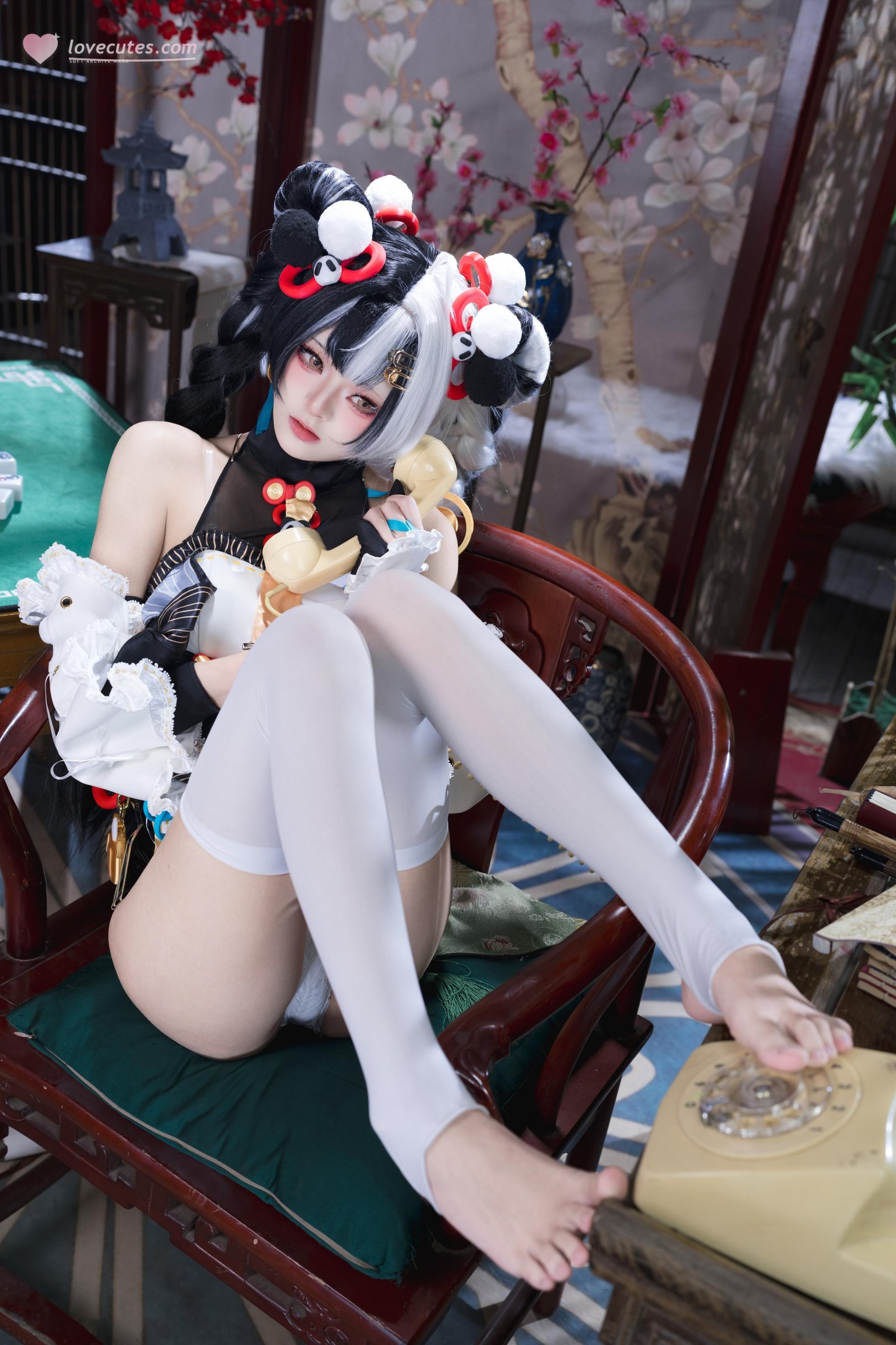 [cosplay] 九柒喵 - 琉音：白丝美腿露肩爆乳 东方风古韵 41P