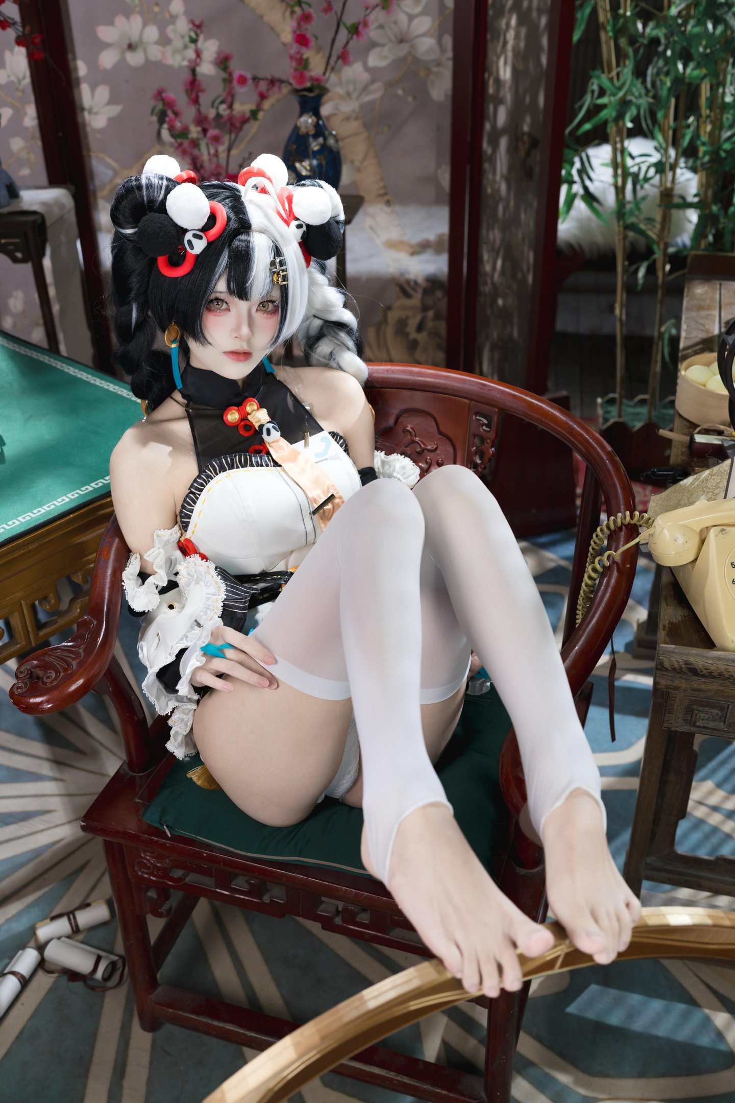 [cosplay] 九柒喵 - 琉音：白丝美腿露肩爆乳 东方风古韵 41P