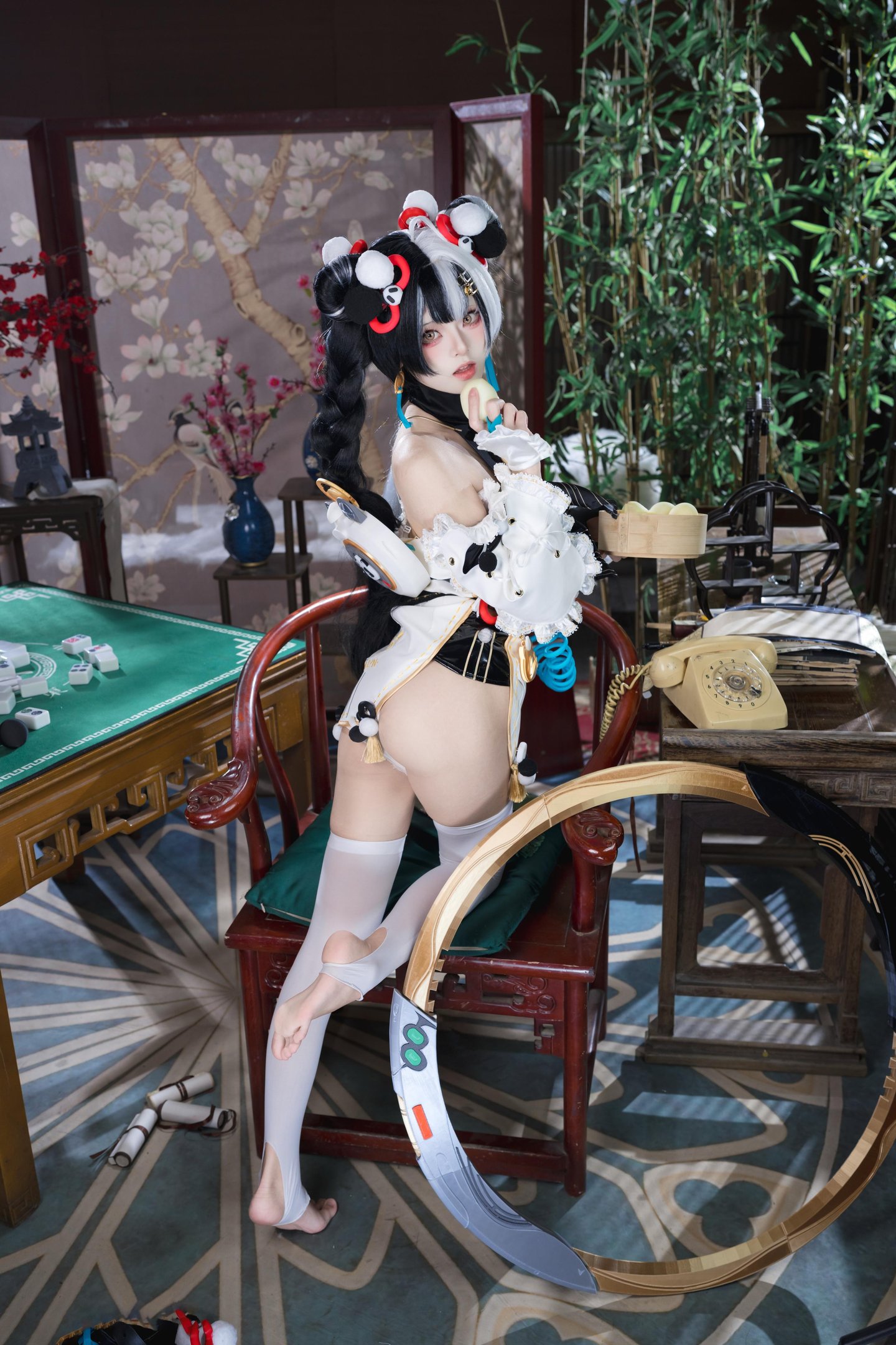 [cosplay] 九柒喵 - 琉音：白丝美腿露肩爆乳 东方风古韵 41P