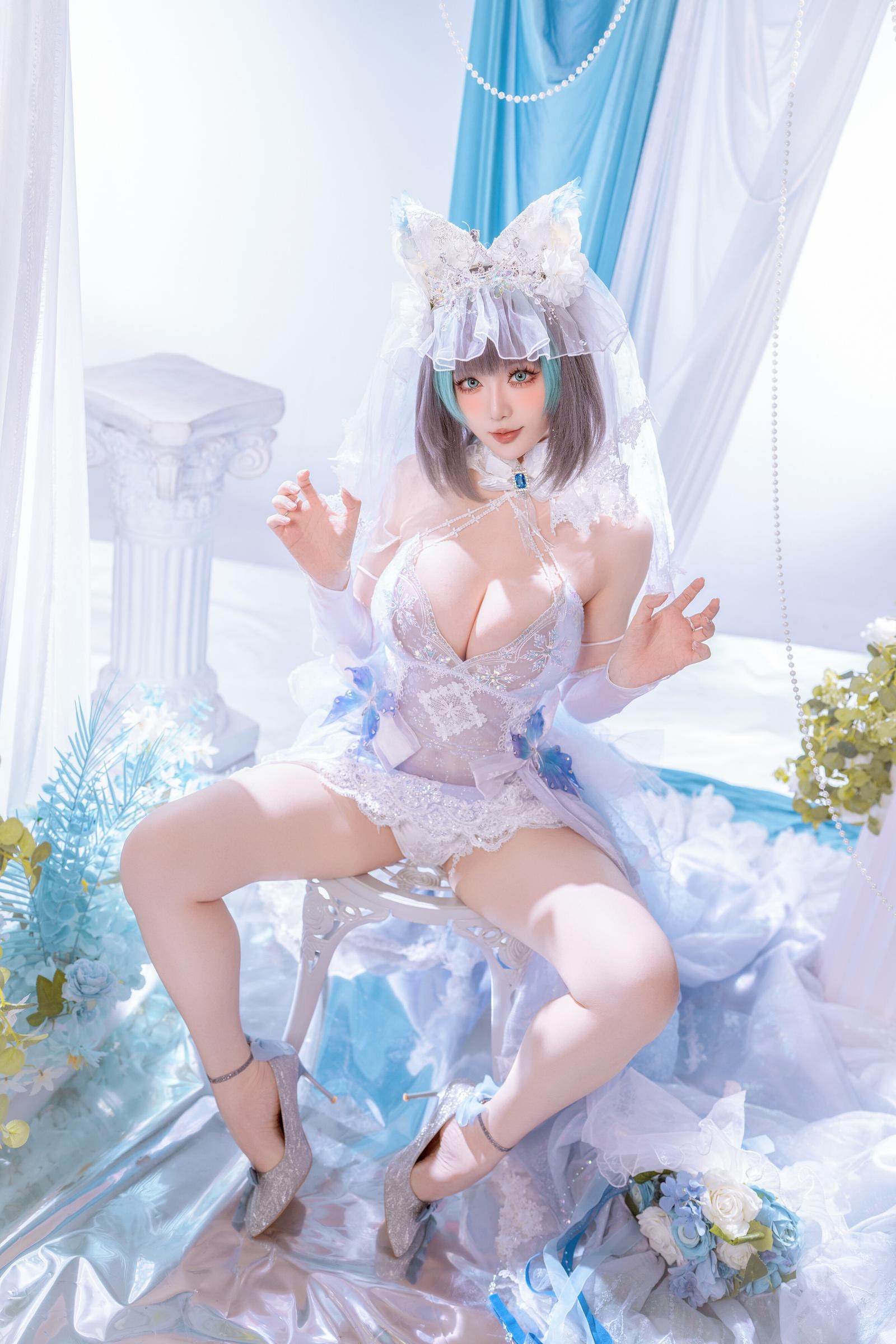 [cosplay] 星之迟迟Hoshilily - 碧蓝航线 柴郡：白蓝礼装与猫耳元素交织 甜美冷艳并存的角色还原 44P