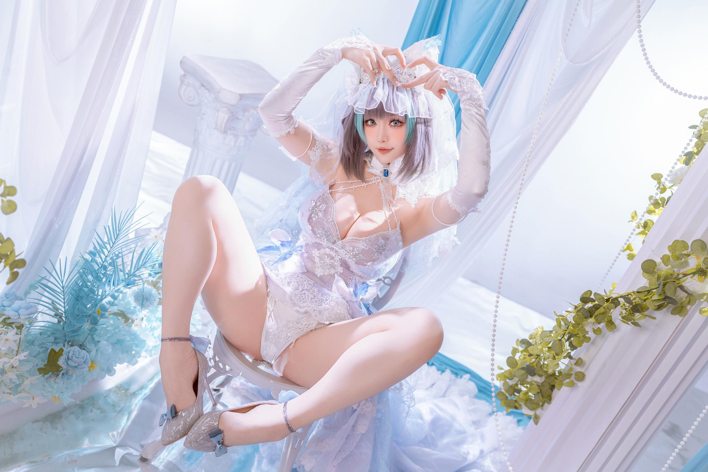 [cosplay] 星之迟迟Hoshilily - 碧蓝航线 柴郡：白蓝礼装与猫耳元素交织 甜美冷艳并存的角色还原 44P