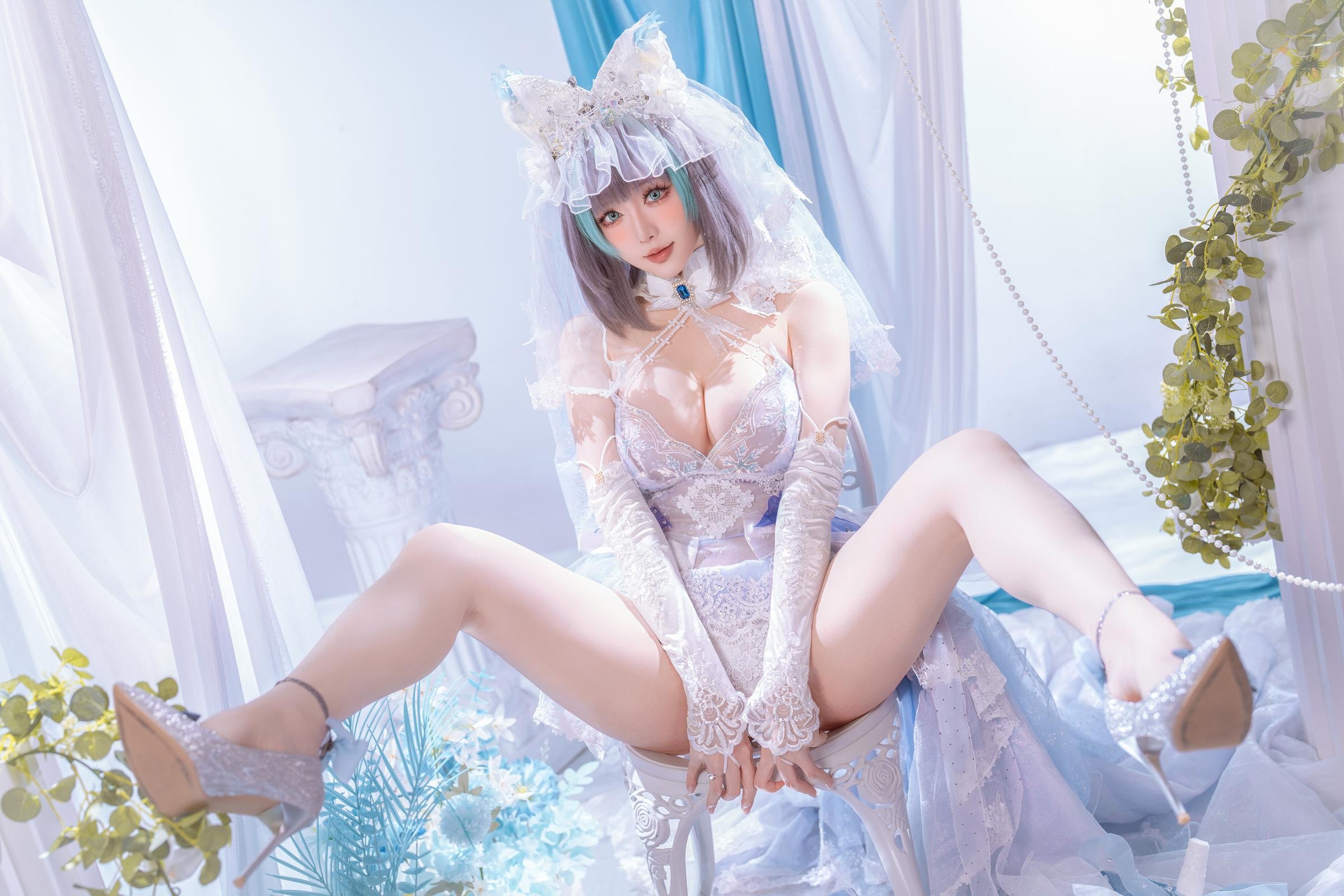 [cosplay] 星之迟迟Hoshilily - 碧蓝航线 柴郡：白蓝礼装与猫耳元素交织 甜美冷艳并存的角色还原 44P