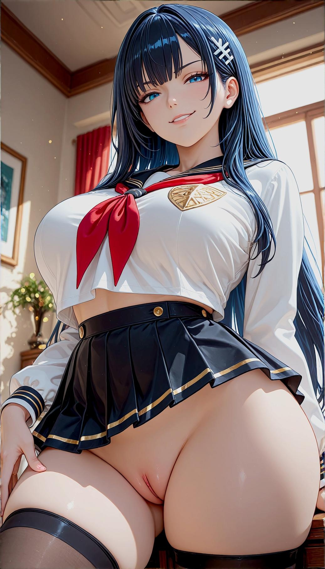 AI Porn - 鬼龙院皐月制服成人 AI 图库 48P
