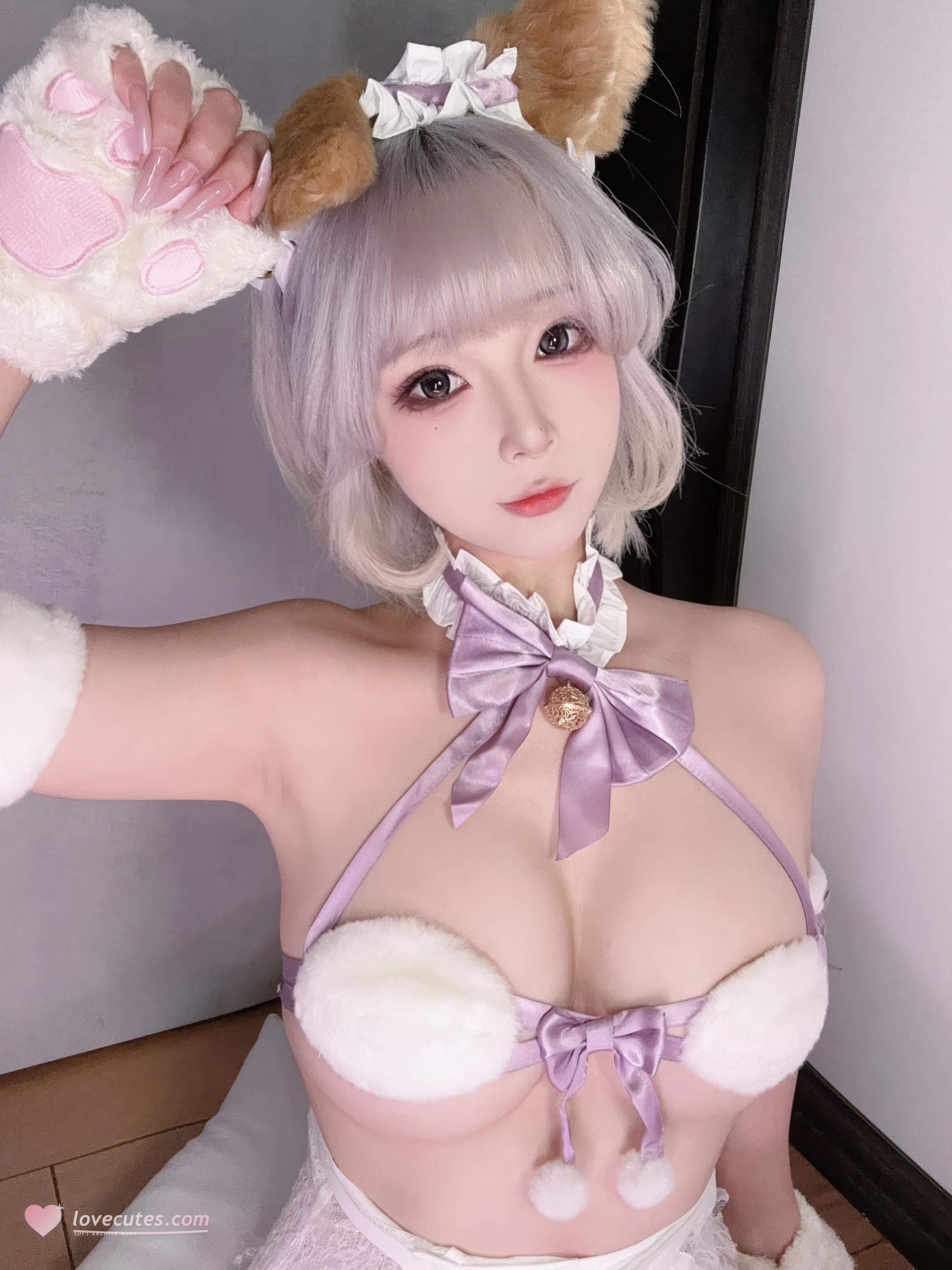 [私房] yuuhui玉汇 - 家有萌宠：兽耳毛绒情趣内衣 巨乳翘臀萌宠私房 30P2V