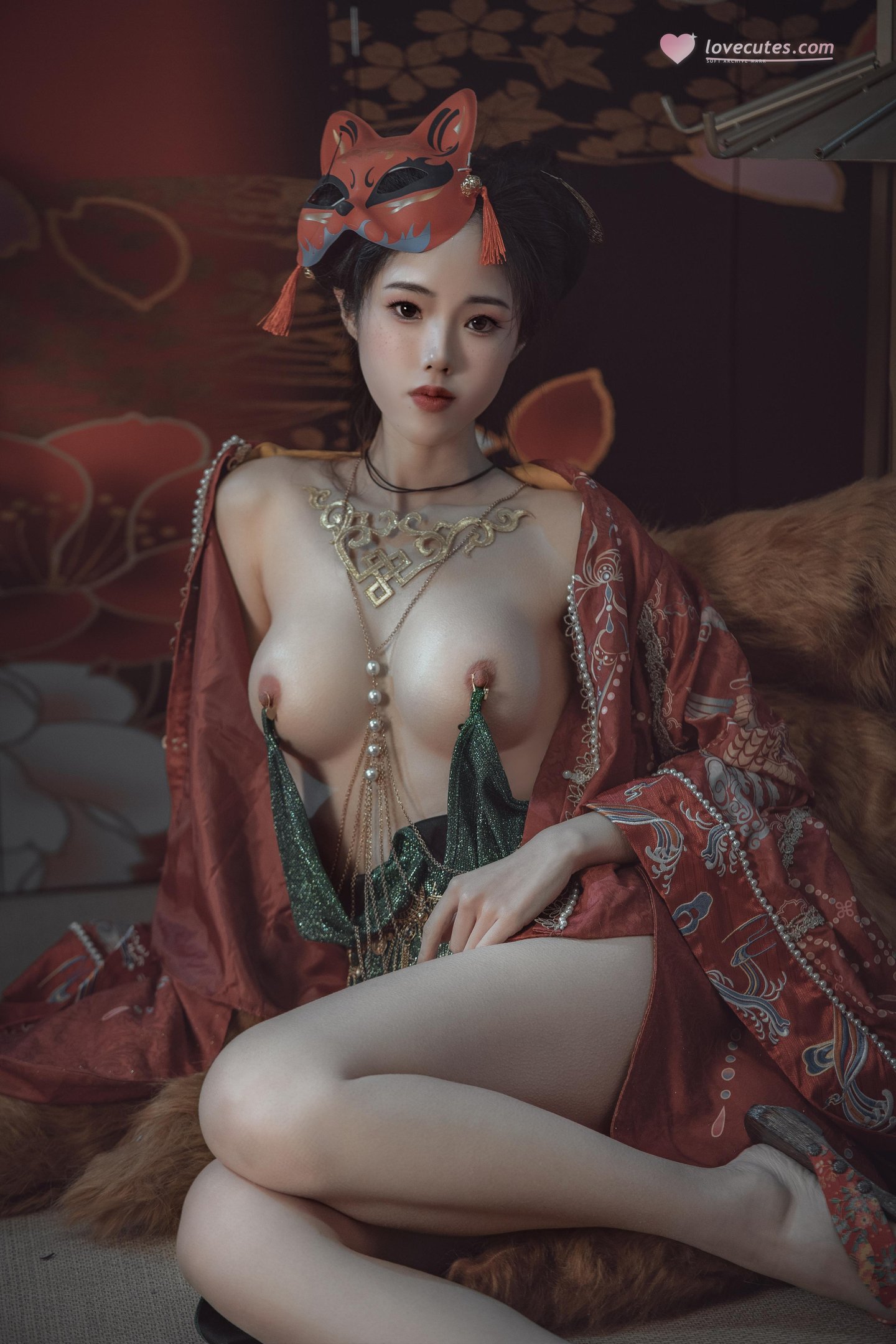 [写真] 钛合金TiTi - 青丘赤狐：古风狐系露肩低胸 美腿美胸 64P