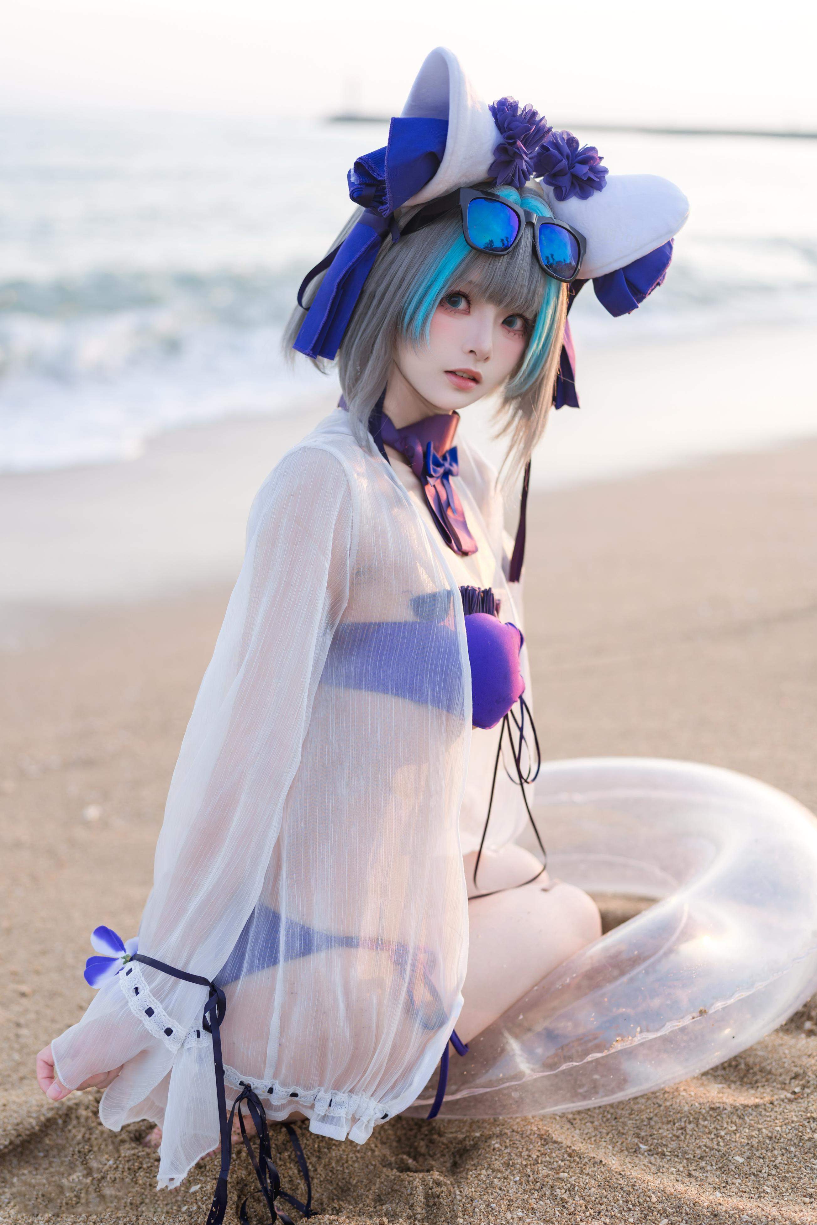 [costume] 九柒喵 - 碧蓝航线 Chai Quận Bơi: Bikini Bãi Biển, Đùi Đẹp, Mông Quyến Rũ 26P