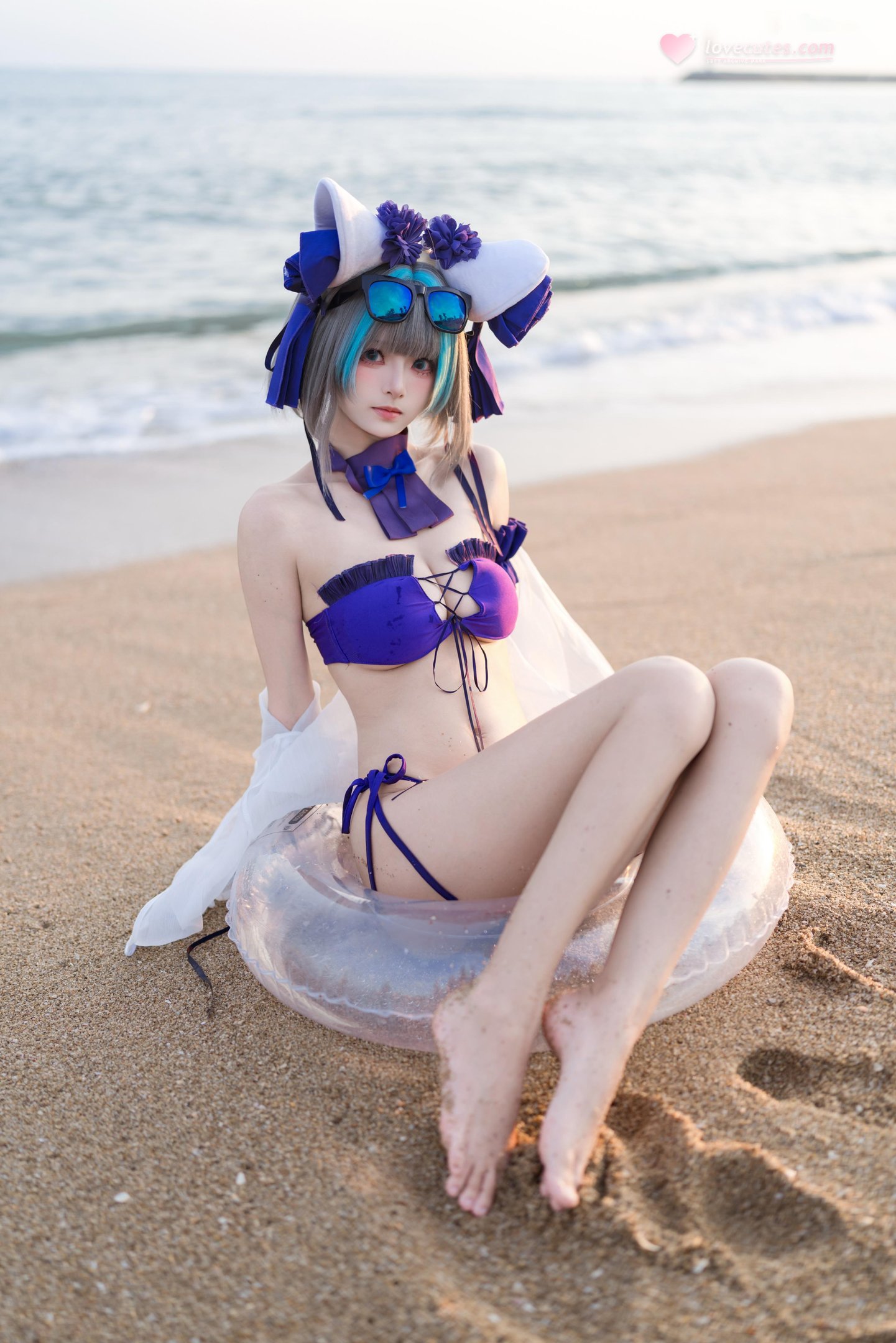 [costume] 九柒喵 - 碧蓝航线 Chai Quận Bơi: Bikini Bãi Biển, Đùi Đẹp, Mông Quyến Rũ 26P